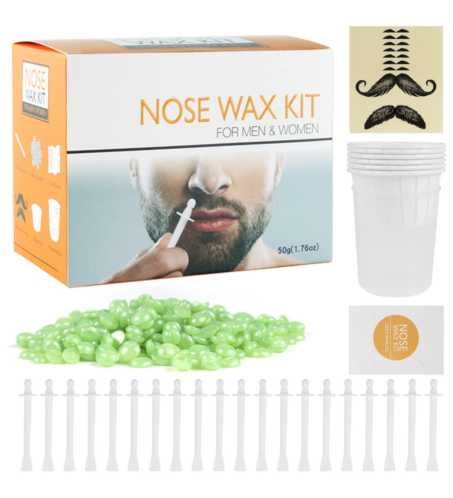 Nasal Hair Wax Set | Pain-Free Nose Wax for Men & Women | Safe Applicator | 50g Nose Hair Removal Kit - Buy Online on GoSupps.com