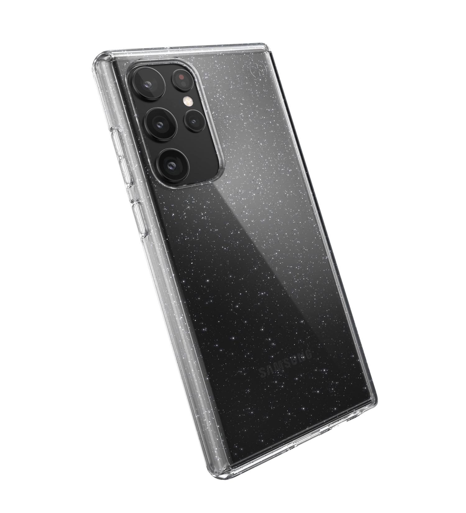 Speck Presidio Perfect Clear Glitter Samsung Galaxy S22 Ultra Case - Platinum Glitter - Buy Online on GoSupps.com