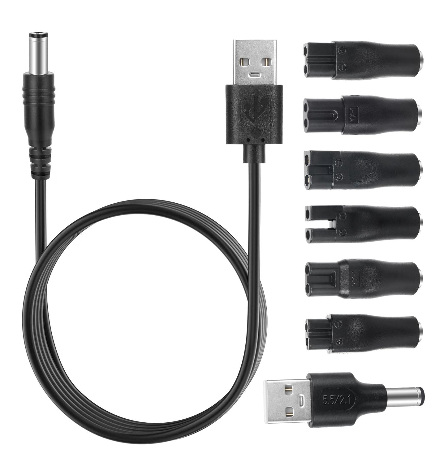 PLLype 5V USB Network Cable & 7 Plugs USB Adapter Set for Remington HQ8505 5000/7000 Series - Compatible Razor Charger Power Cable for Beard Cutters & Shavers - Buy Online on GoSupps.com