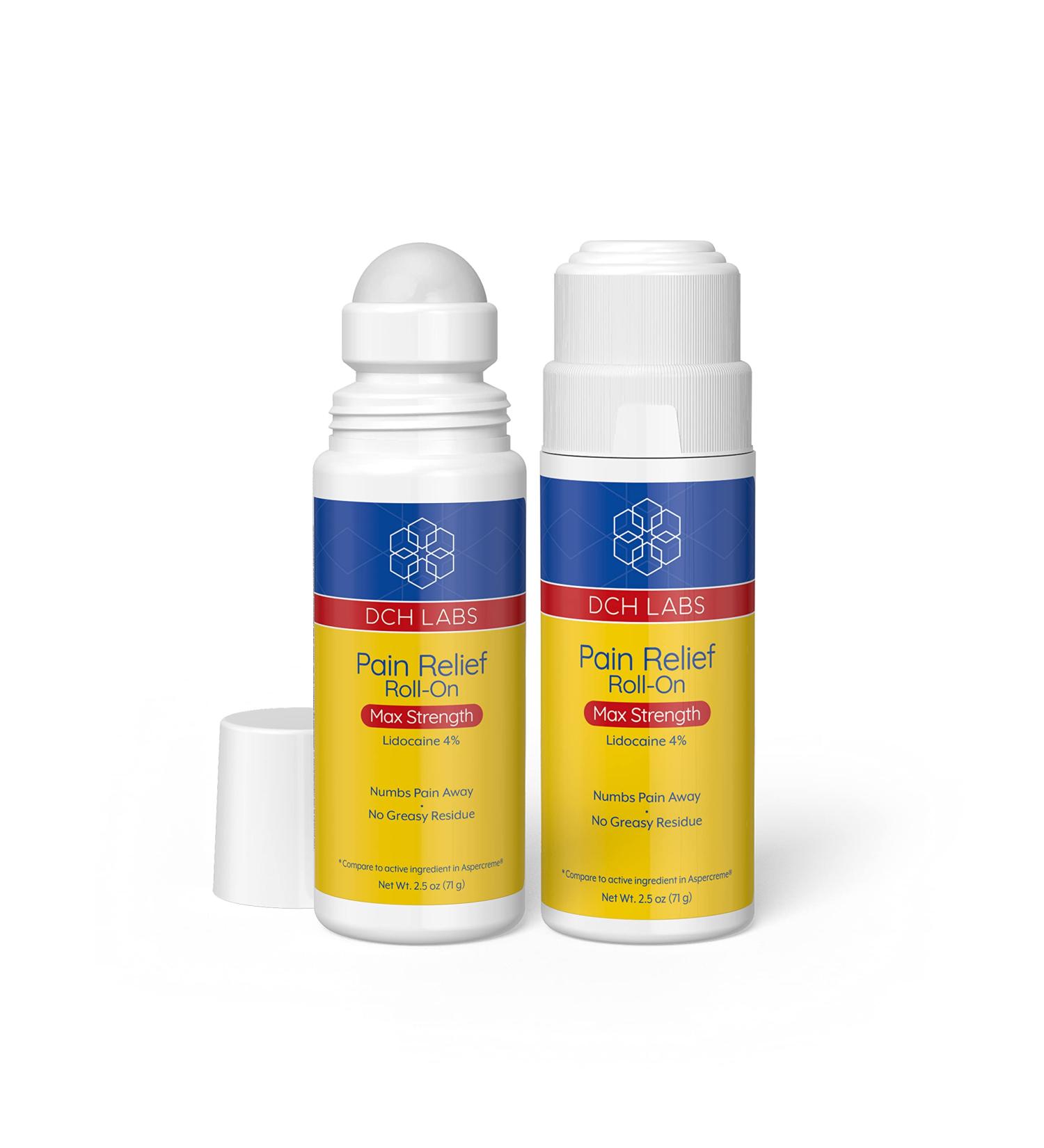 DCH Labs Maximum Strength Pain Relief Roll-on 4% Lidocaine - Numbs Nerve Pain Away - 2.5oz (2 Pack) - Buy Online on GoSupps.com