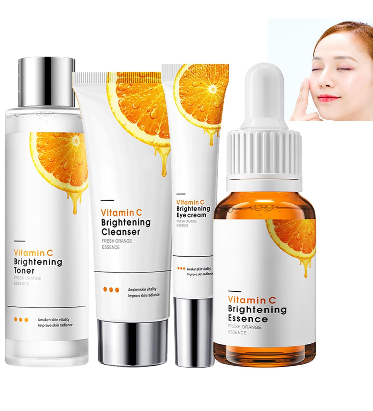 Vitamin C Serum for Womens Gift Sets Skincare Set for Teenagers Girls Skincare Gift Set Women Moisturize Refreshing Skin Care Sets & Kits Includes Cleanser Toner Face Serum Eye Serum - Buy Online on GoSupps.com