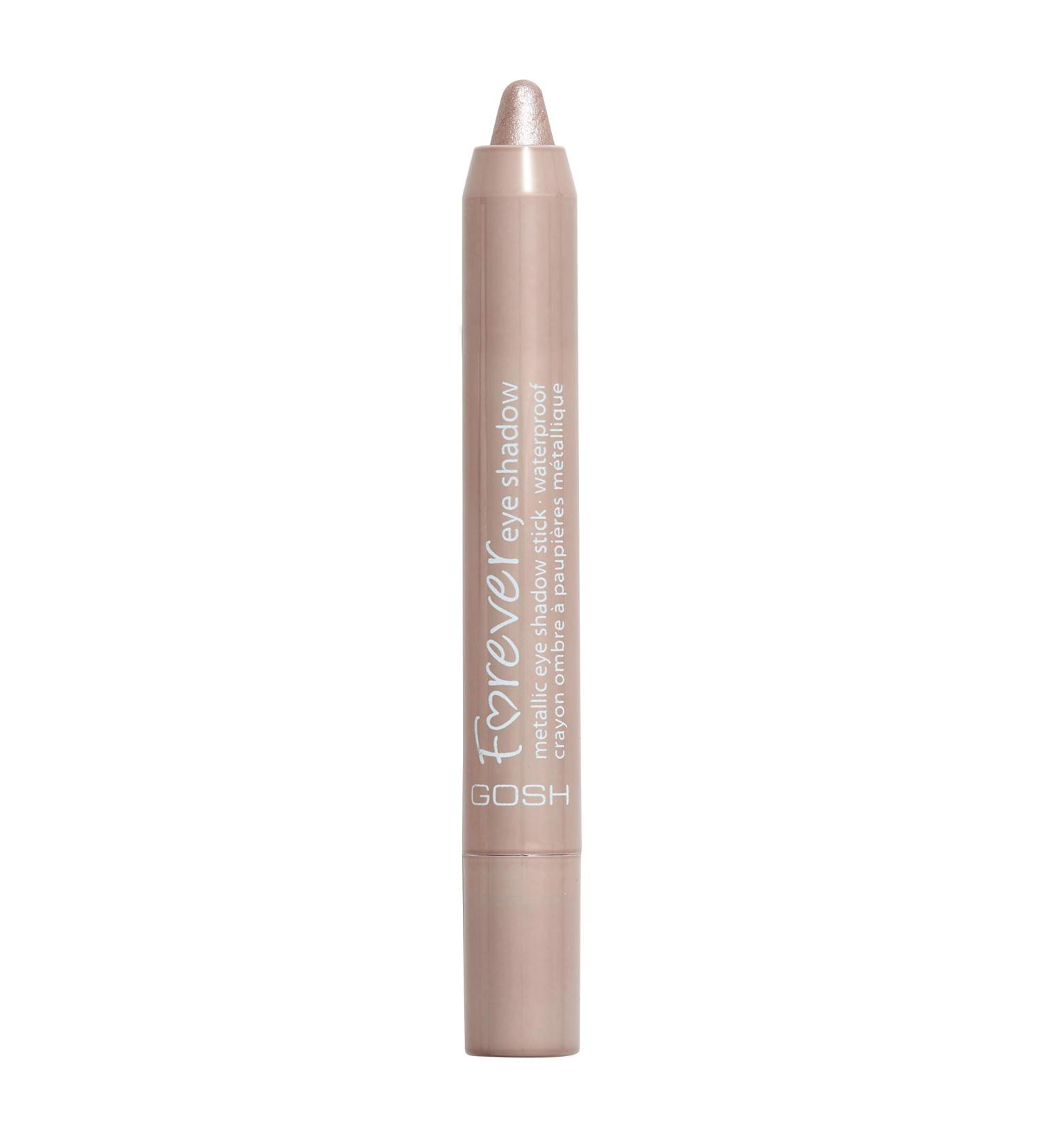 Gosh Forever Eye Shadow Pen - Waterproof Creamy Texture Metallic 001 Silver Rose - 8 Hour Wear Perfume-Free & Skin-Friendly | International Shipping - Buy Online on GoSupps.com