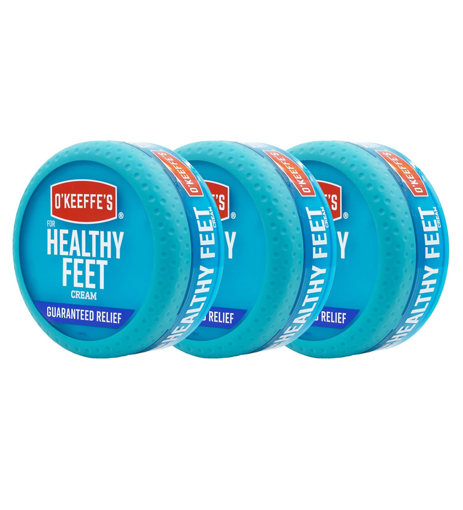 O'Keeffe's Healthy Feet Foot Cream - Guaranteed Relief for Dry Cracked Feet - 3.2 oz Jar (Pack of 3) - Buy Online on GoSupps.com