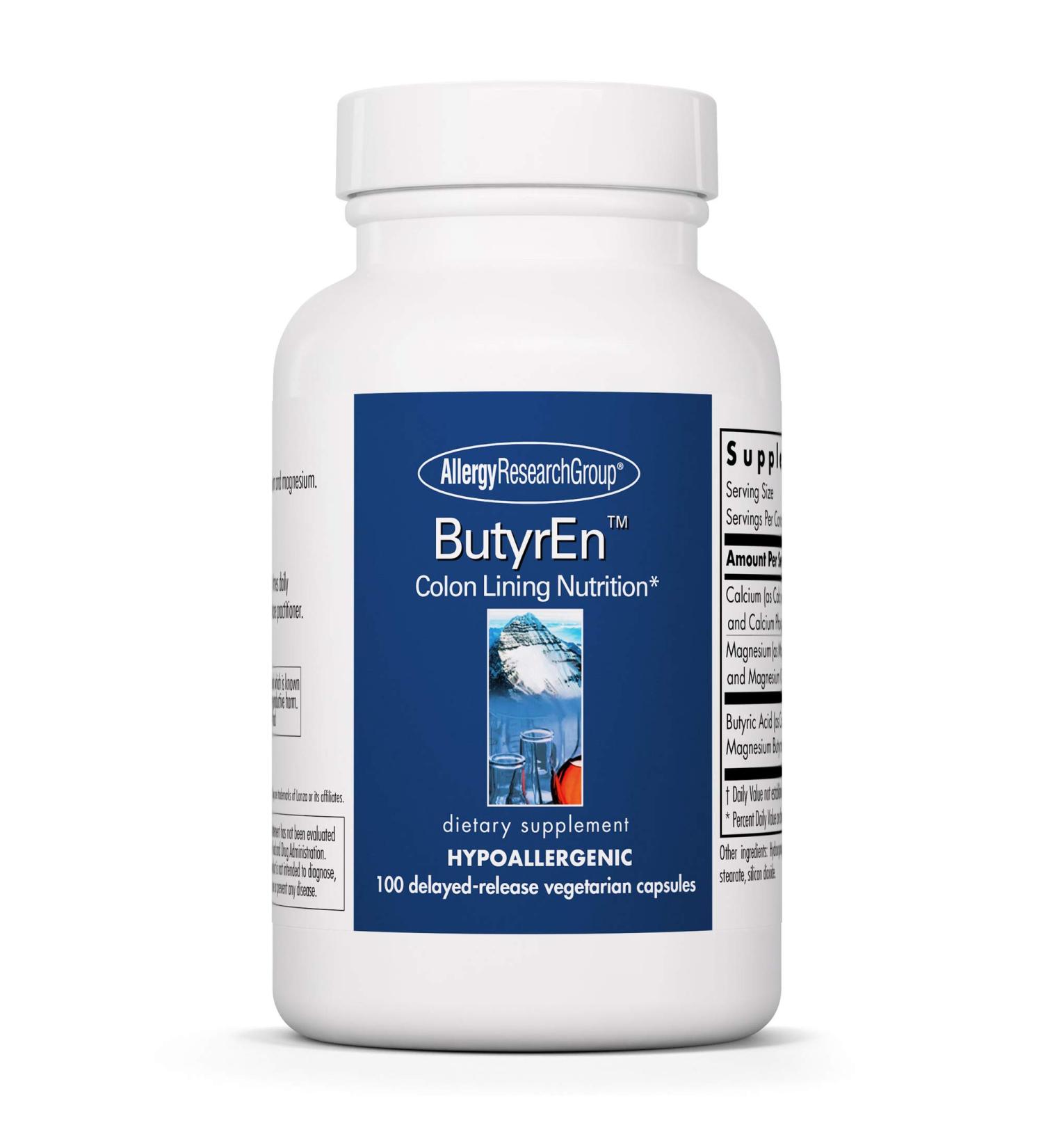 Buy Allergy Research Group ButyrEn 100 - Delayed-Release Vegetarian Capsules for Digestive Health - Buy Online on GoSupps.com