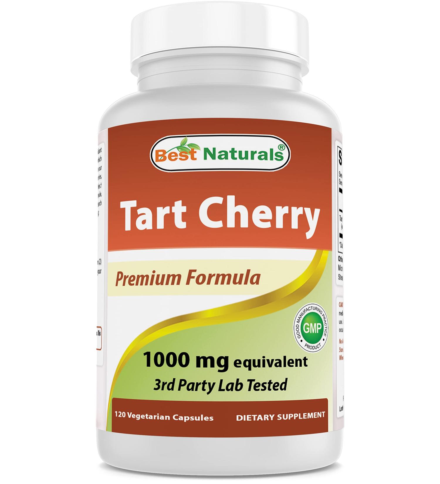Best Naturals Tart Cherry Extract 1000mg Veggie Capsules - Healthy Uric Acid Levels & Joint Function - 120 Count - Buy Online on GoSupps.com
