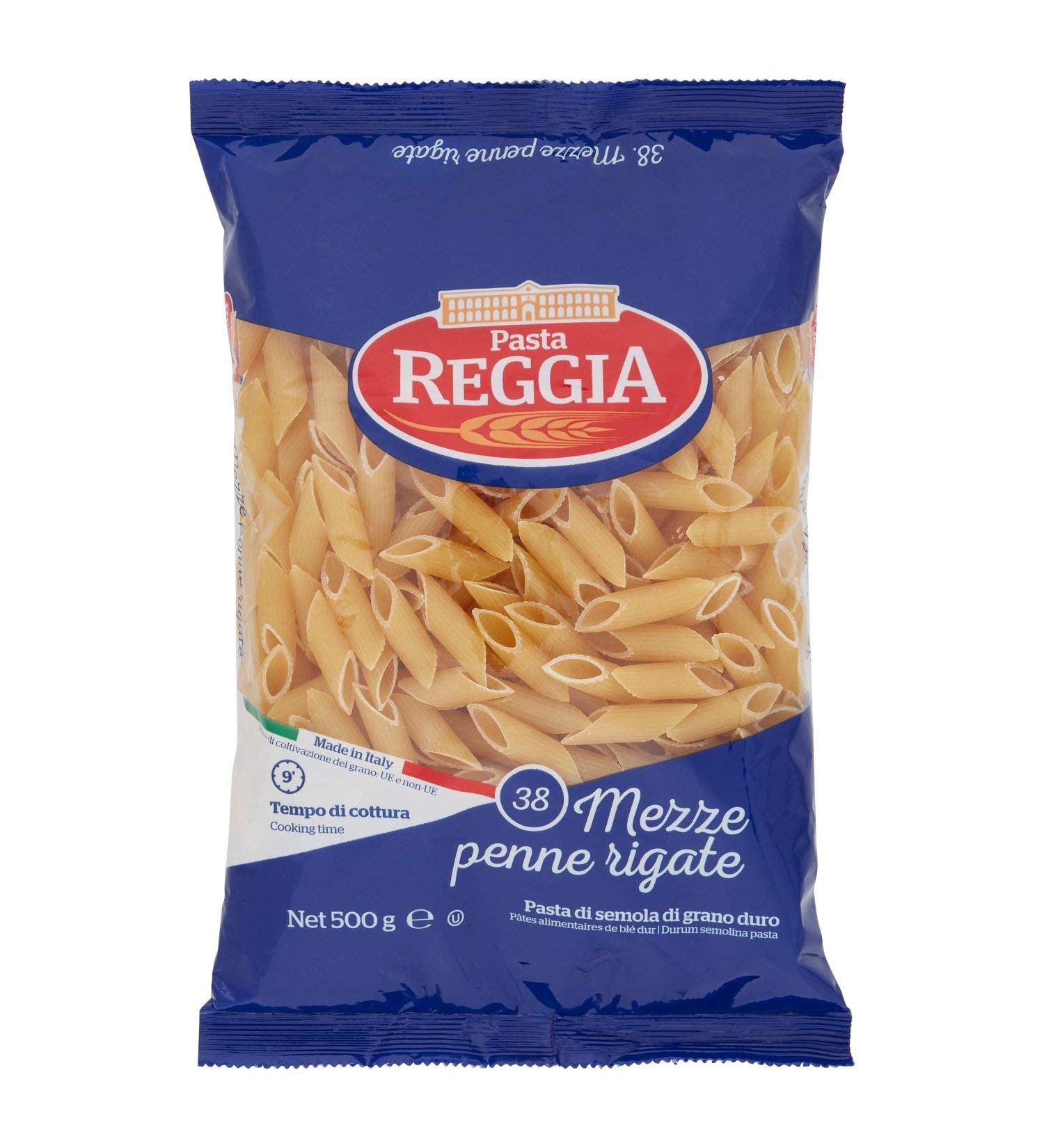  Reggia Pasta Reggia Mezze Penne Ziti Rigate No. 38 Pasta Durable Wheat Pasta 100% Italianische Pasta Packung mit 500g - Buy Online on GoSupps.com