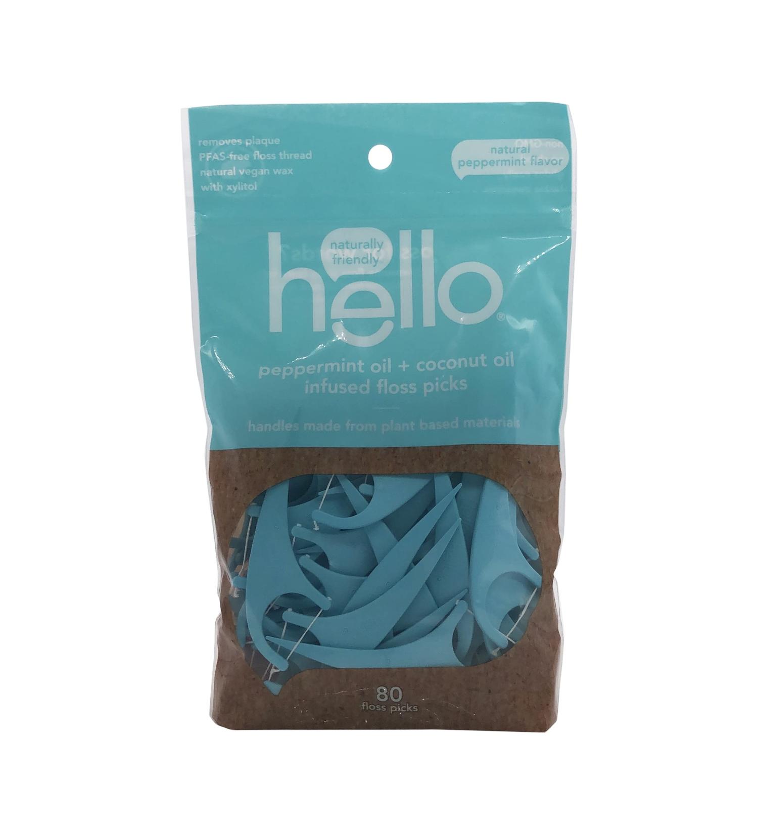HELLO Peppermint Floss Picks - 80 CT | Fresh Breath & Effective Dental Care | Shop Internationally - Buy Online on GoSupps.com