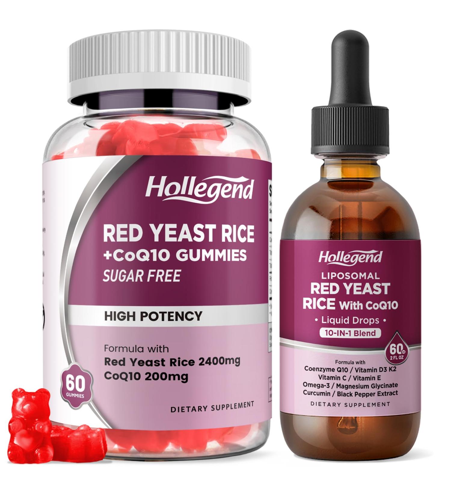 HOLLEGEND Red Yeast Rice Drops +Red Yeast Rice Gummies - Buy Online on GoSupps.com