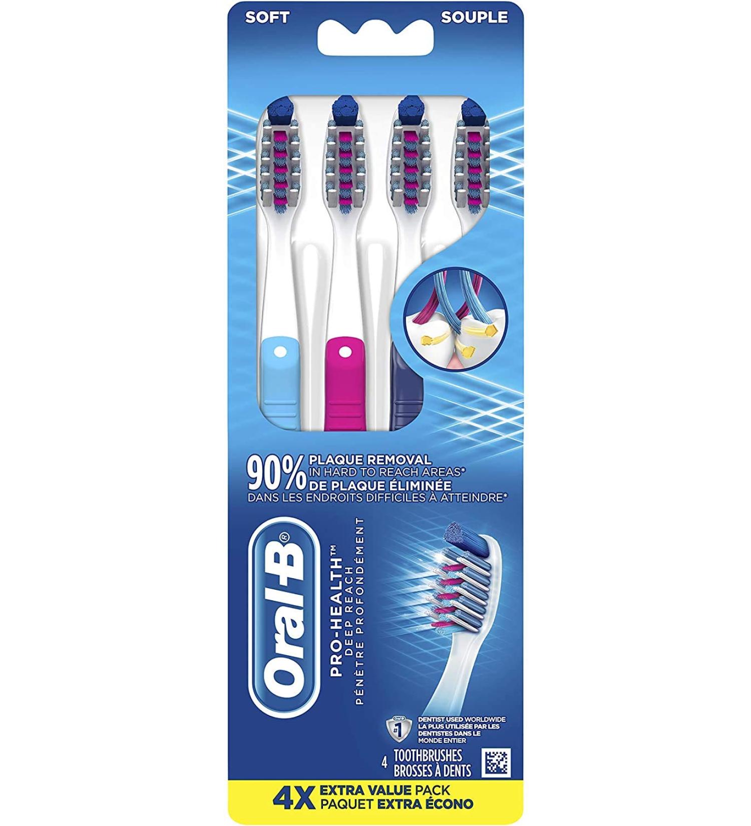 Oral-B Pro-Health Superior Clean Toothbrush 4 Count Soft Superior Clean (4 Count) - Buy Online on GoSupps.com