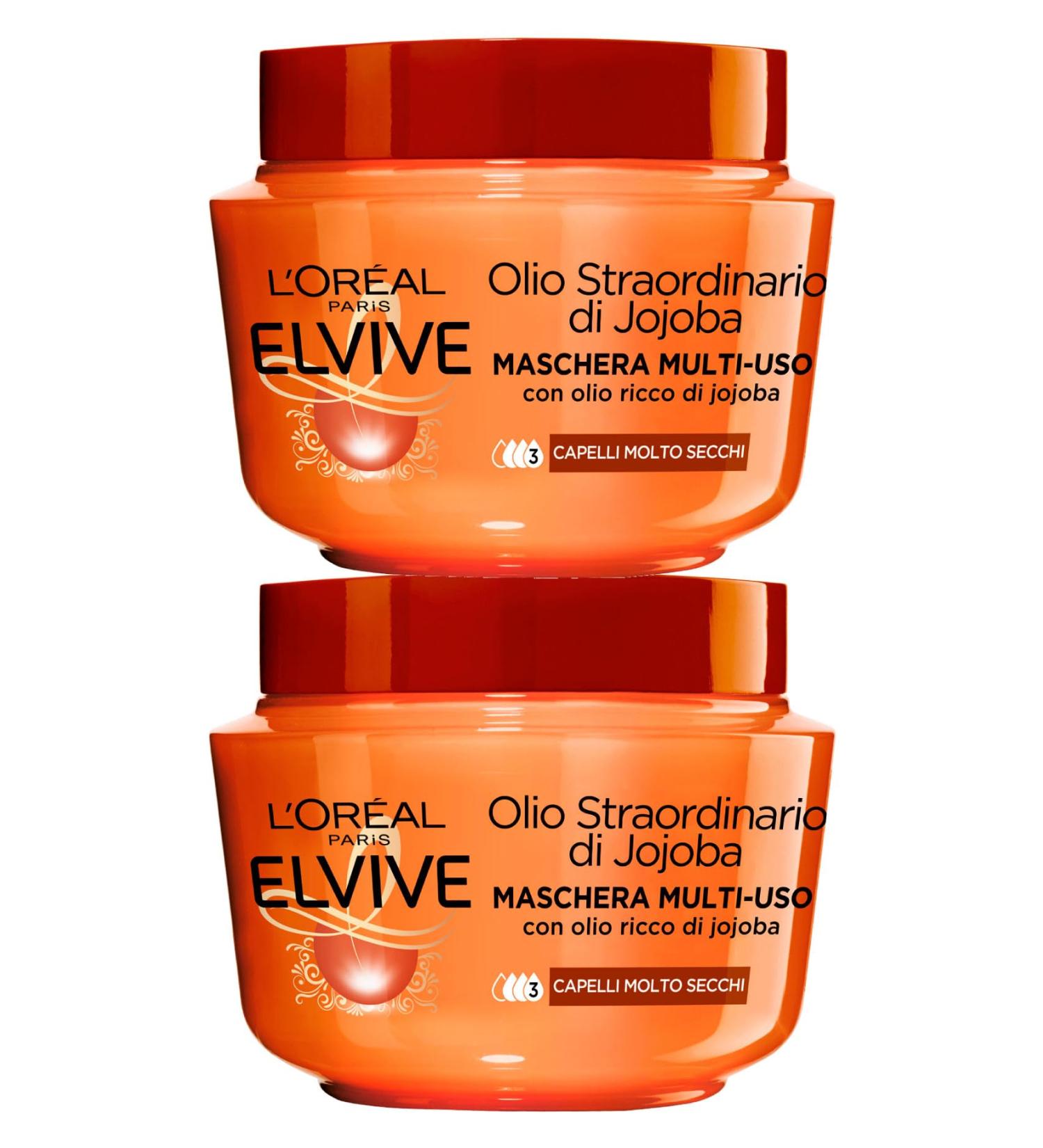 L'Oreal Paris L'Oreal Paris Elvive Extraordinaire de Jojoba Oil Nourishing Multi-Use Mask for Very Dry and Extinct Hair - 2 Pots 300 ml