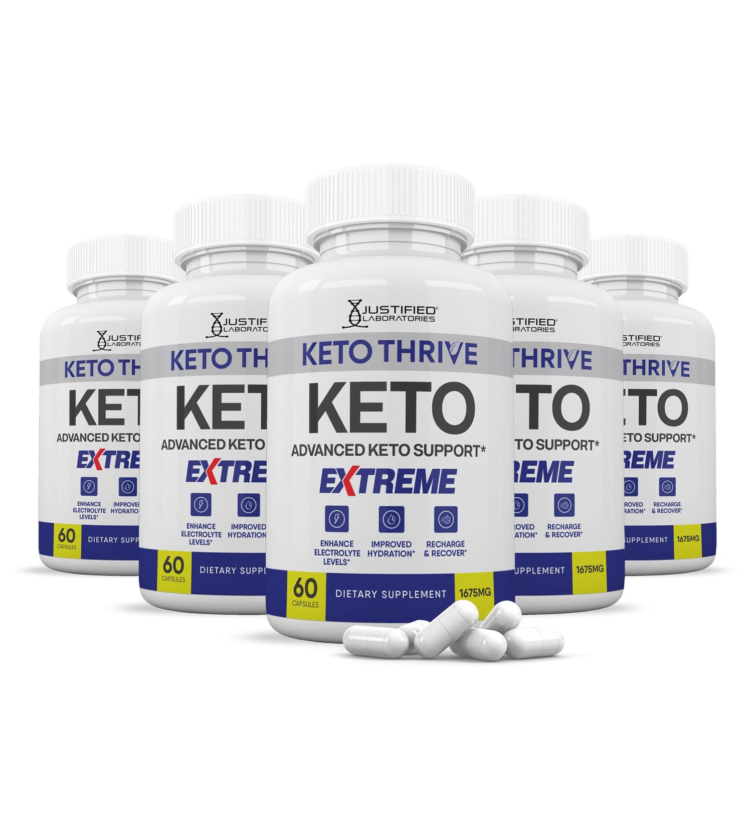 (5 Pack) Keto Thrive Keto ACV Extreme Pills 1675MG Keto Support Blend Capsule Alternative Keto ACV Gummies Formulated Apple Cider Vinegar Extra Virgin Olive Oil Powder Green Tea Leaf 300 Capsules - Buy Online on GoSupps.com