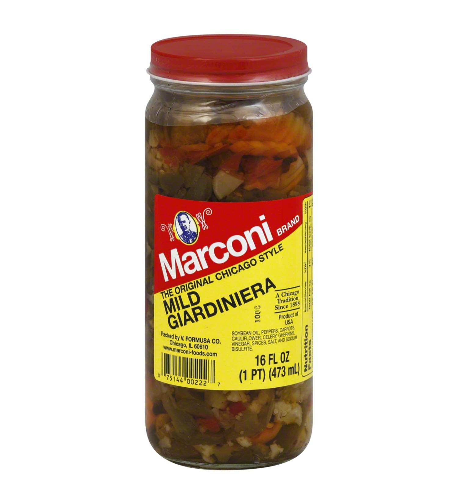 Marconi Mild Giardiniera 16 oz - Authentic Italian Pickled Vegetables - 1 lb (Pack of 1) - Buy Online on GoSupps.com