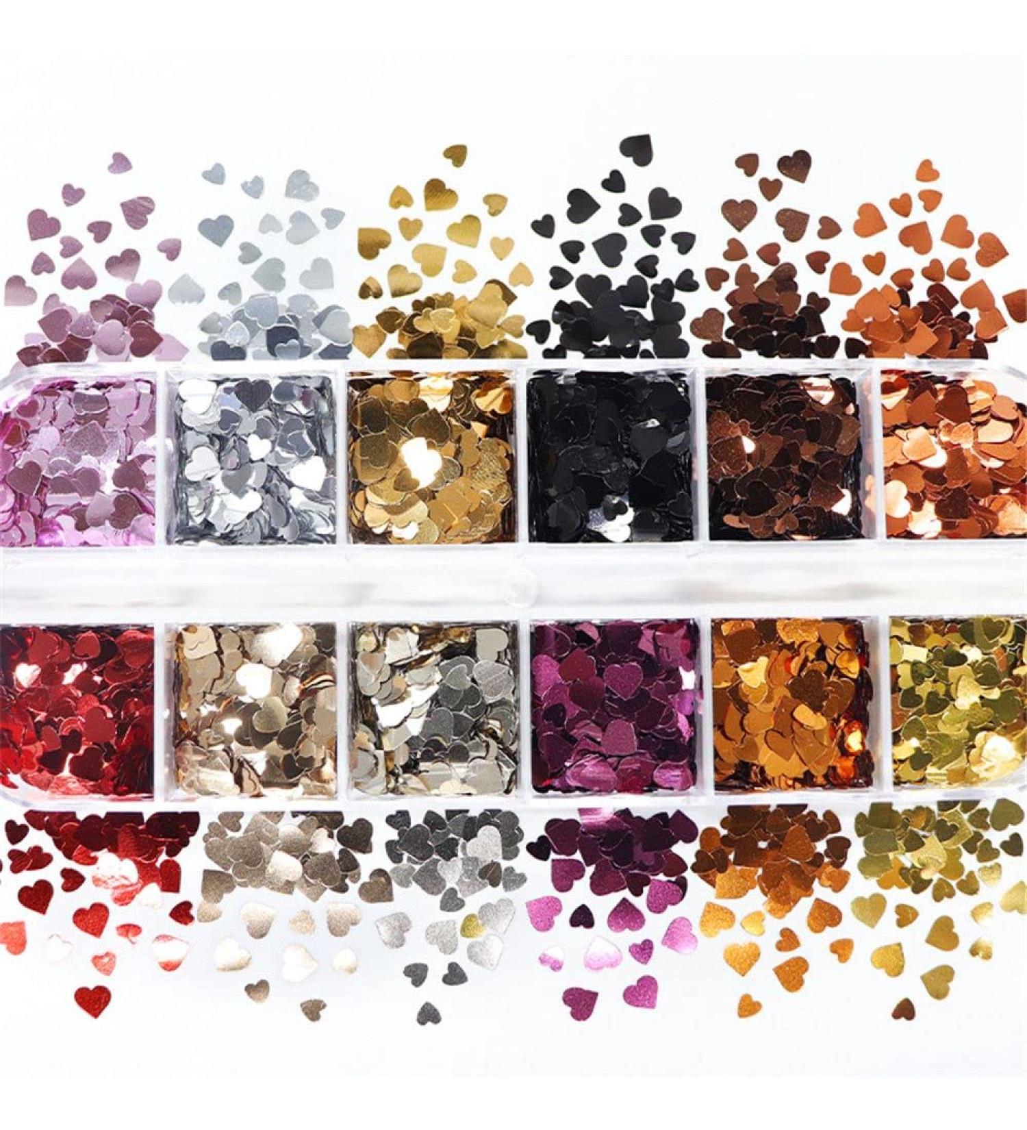 Manicure Accessories Nail Art Shiny Mixed Glitter Flakes Nail Art Sequins Nail Decoration Valentine's Day(style2) - Buy Online on GoSupps.com