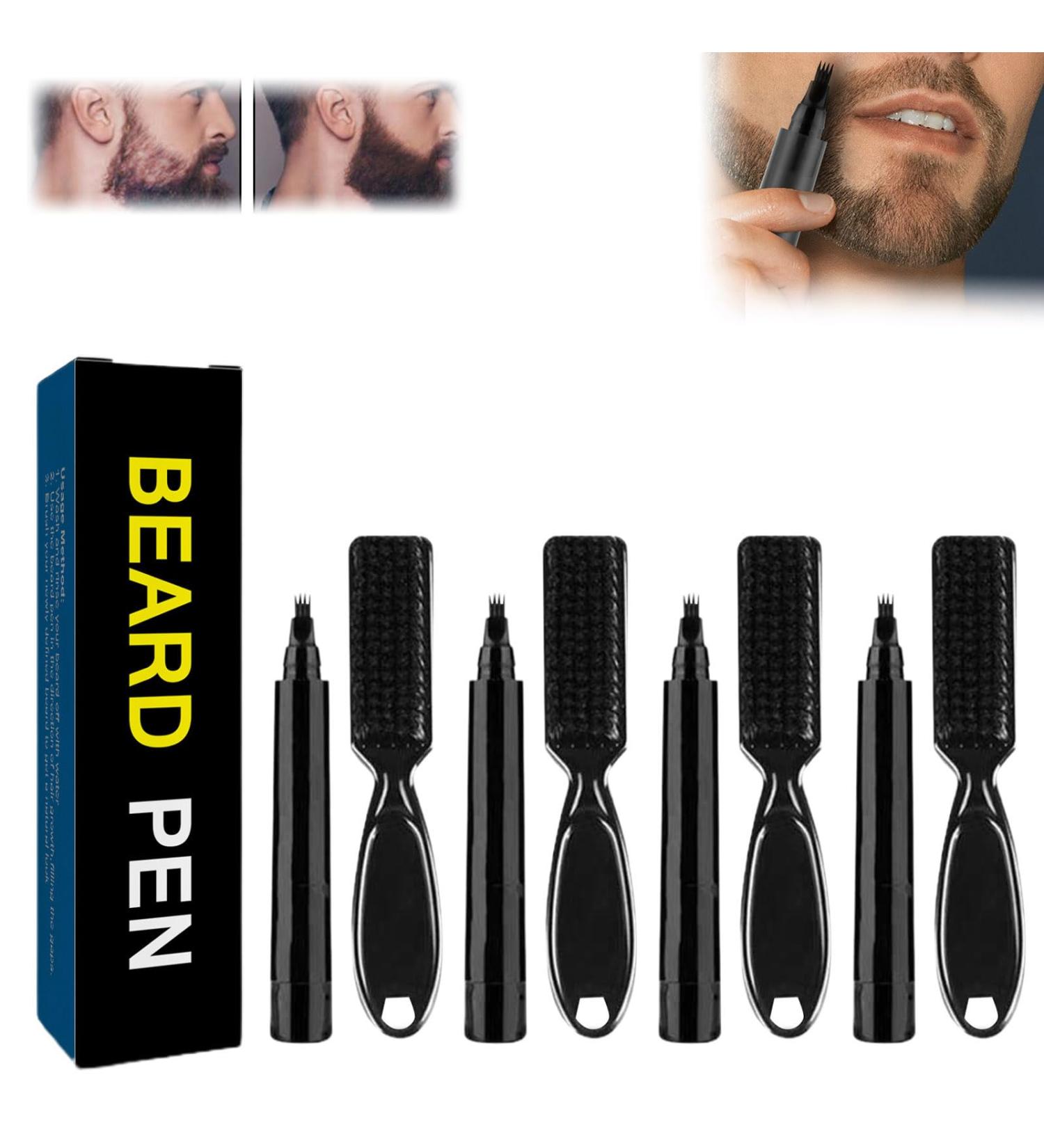 Diamalfi Pencil Beard Pencil Filler for Men Beard Filler for Men with 4 Tips Beard Kit Water Proof Beard Eyebrow Pen with Beard Brush Repair Beard Shape (Black-2pcs+Dark brown-2pcs) - Buy Online on GoSupps.com