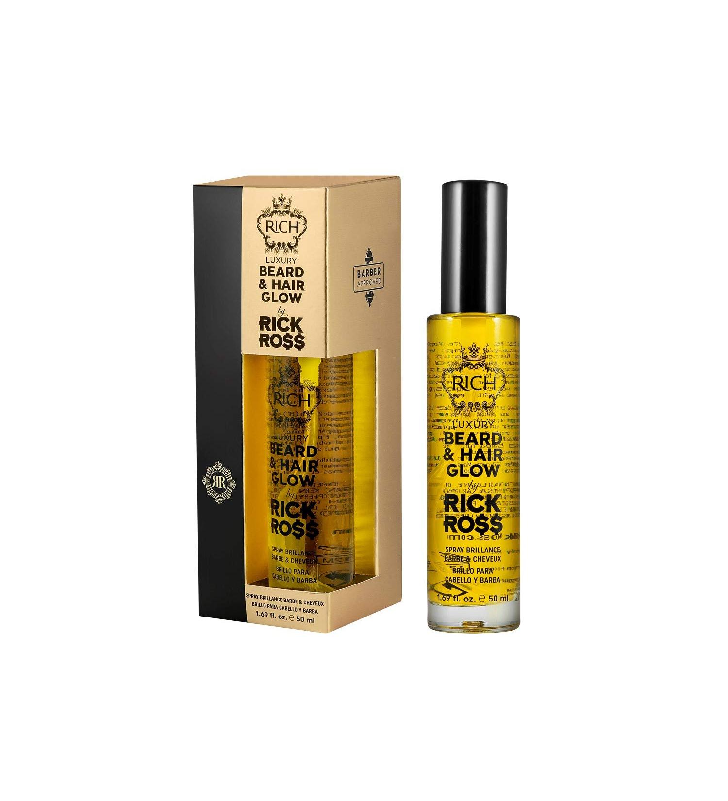 RICH Luxury Beard Oil for Men - Deep Conditioning and Softening for Your Beard & Mustache with Argan Jojoba & Macadamia Oil - 1 Fl Oz (Beard Oil) (Beard & Hair Glow)