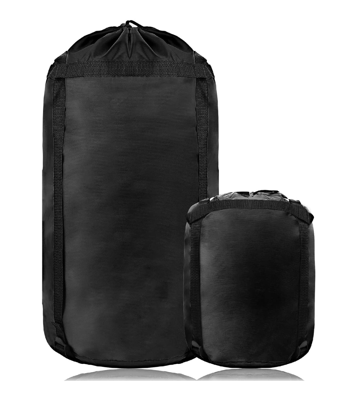 46L Compression Stuff Sack | Lightweight & Waterproof Storage for Sleeping Bags | Ideal for Camping, Hiking, Travelling | Backpacking Essential - Black - Buy Online on GoSupps.com
