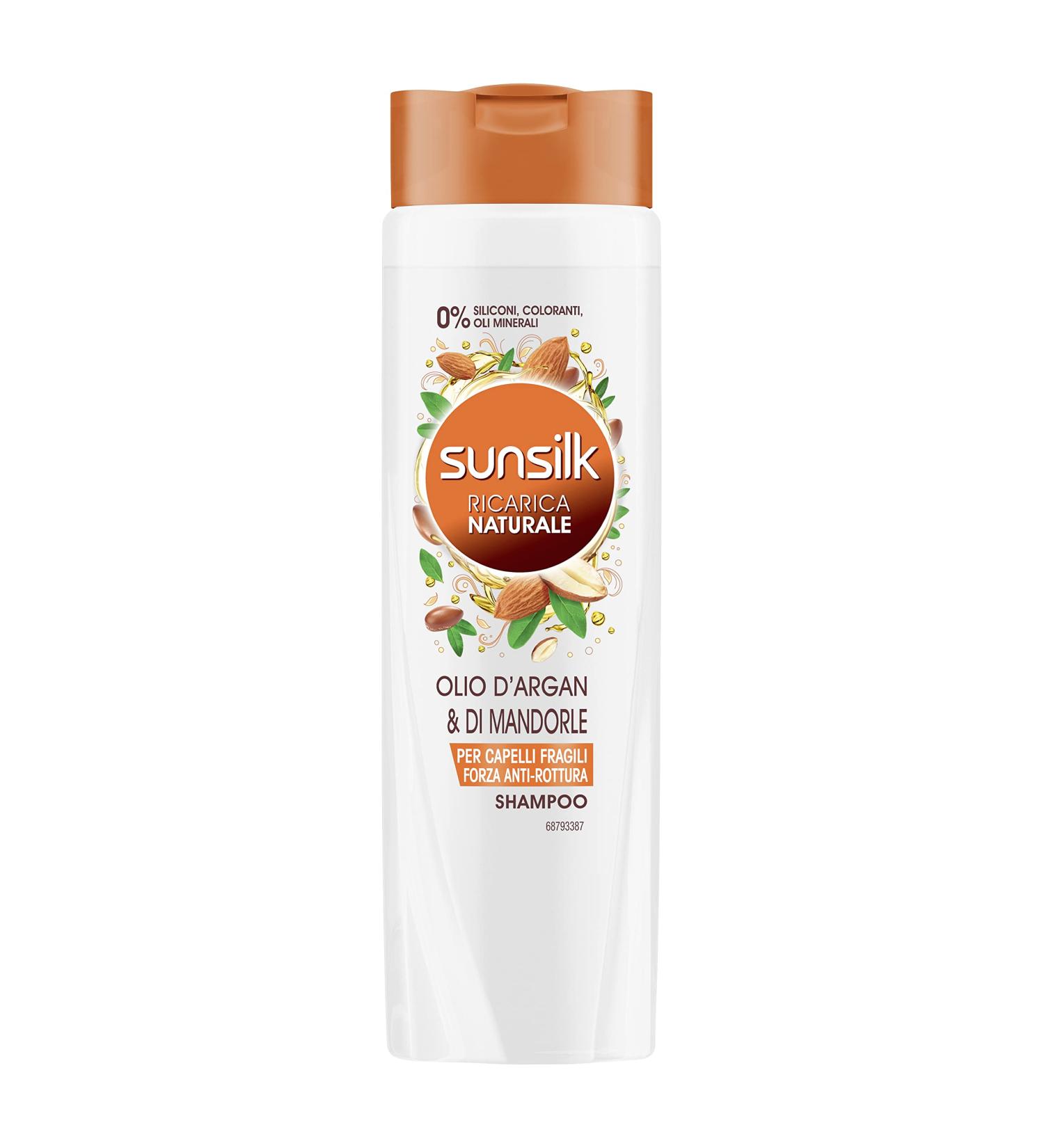 Sunsilk Refill Natural Argan Oil and Almond Shampoo for Strawberry Hair Maxiformat 12 Pieces of 250 ml