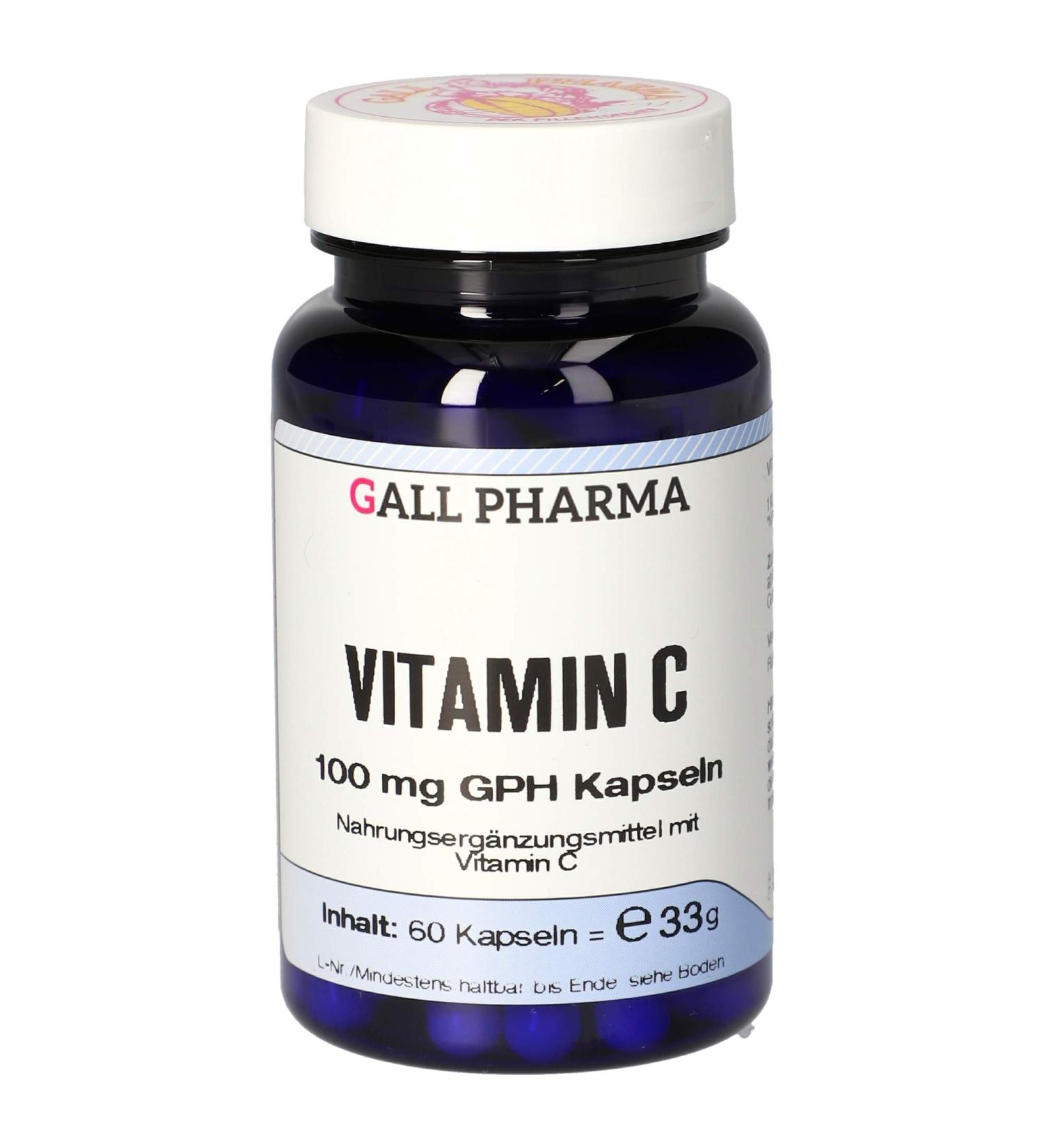 Buy Gall Pharma Vitamin C 100 mg Capsules - 60 Pieces | Boost Immunity & Health | International Shipping - Buy Online on GoSupps.com
