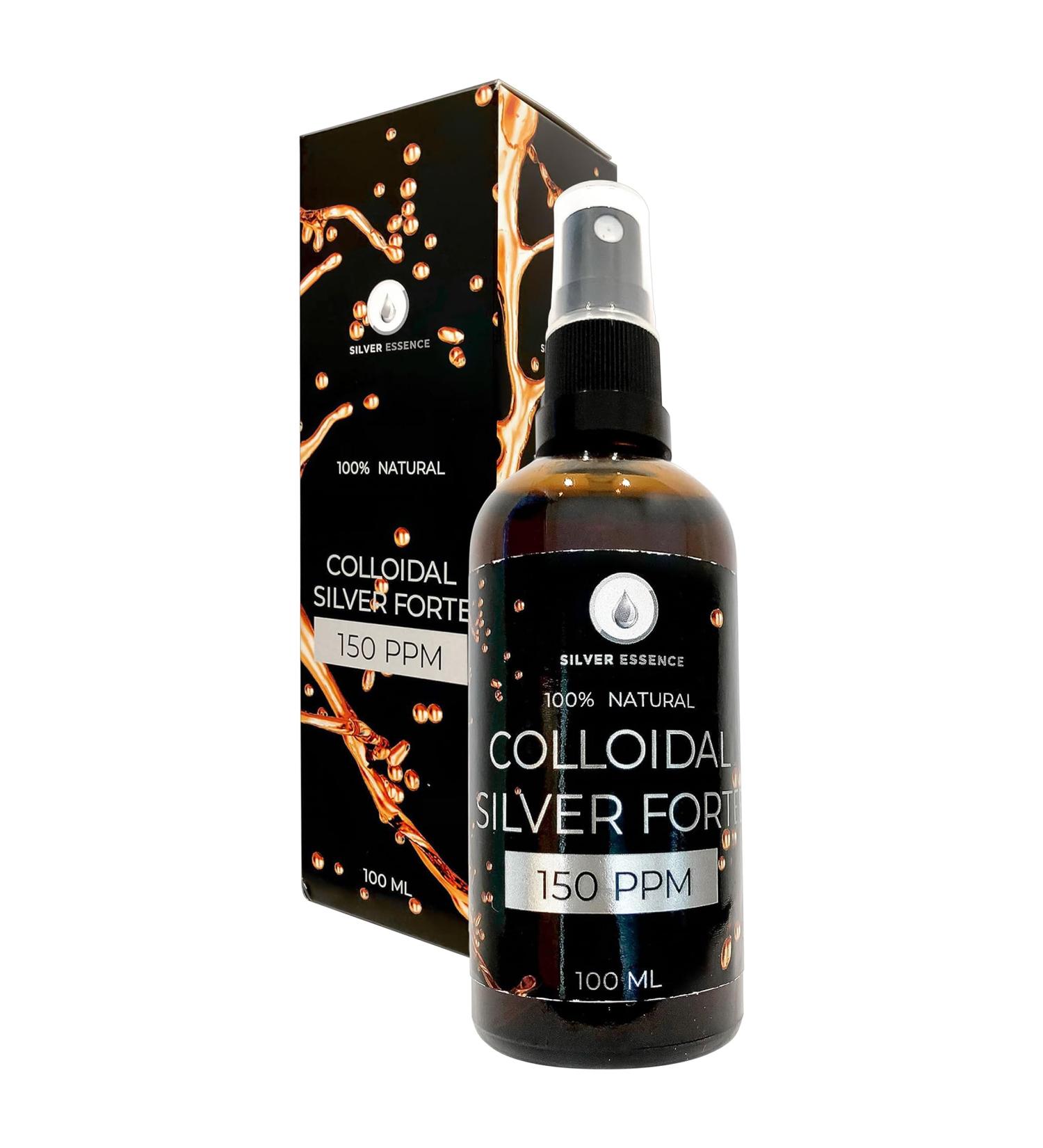 Colloidal Silver Forte 150 PPM 100% Natural Dark Amber Essence 100ml Spray - Buy Online on GoSupps.com