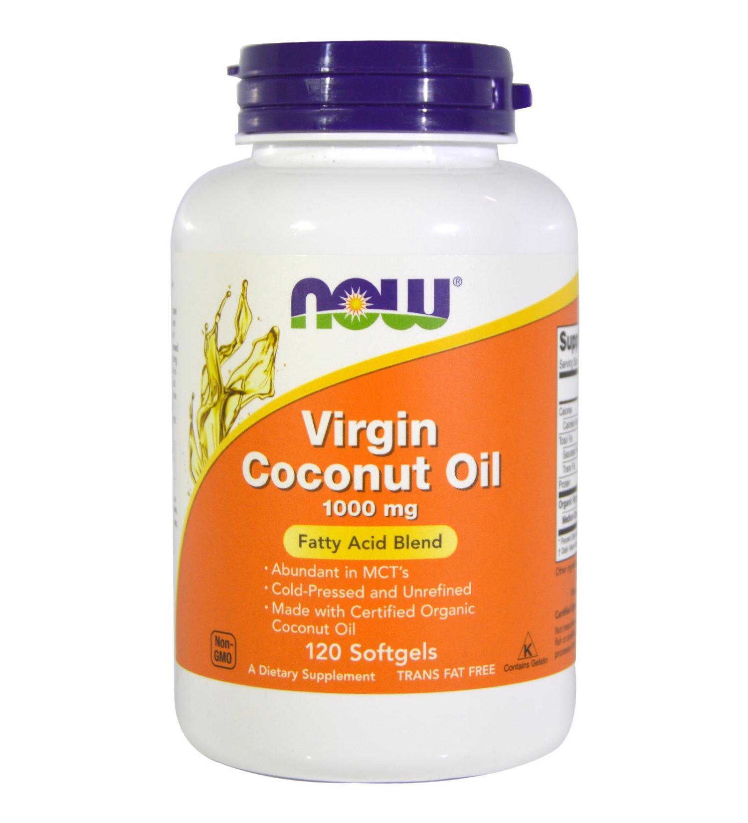 Now Foods Virgin Coconut Oil 1000 mg 120 Softgels