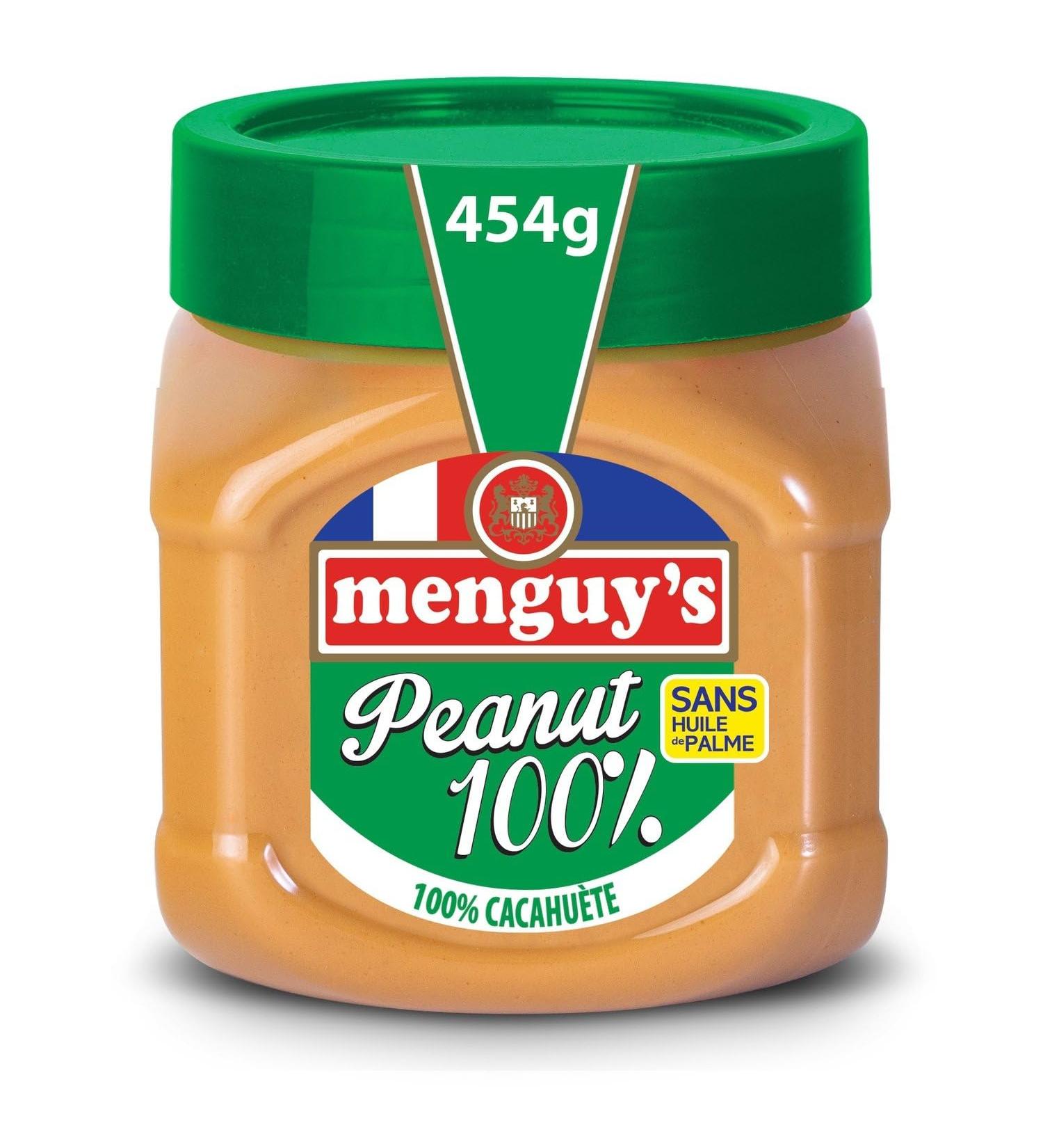MENGUY'S Beurre de Cacahu tes Onctueux et Naturel Go t Authentique pour Vos Recettes (Pot 454g) - Lot de 3 - vendu par Lot