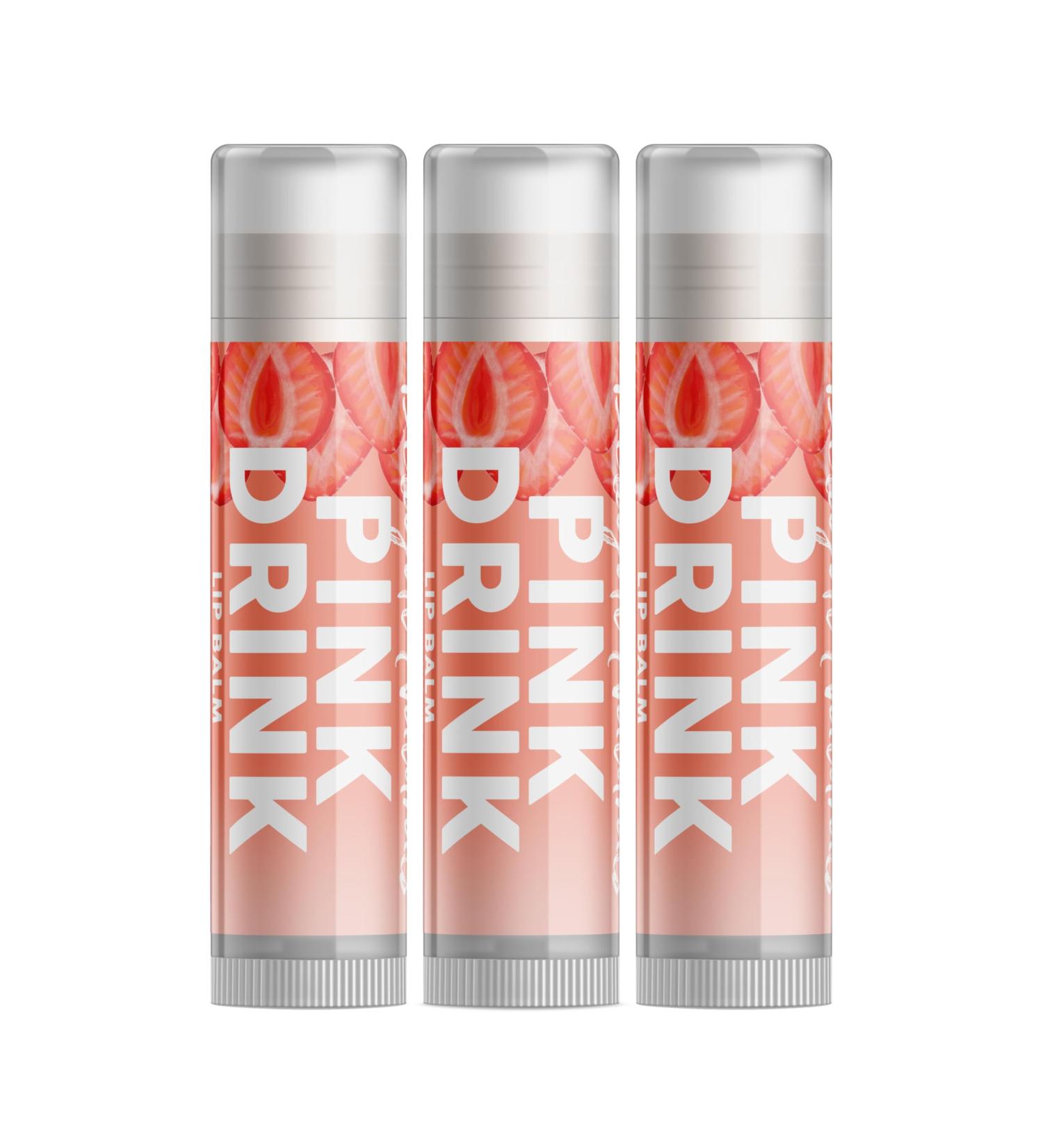 Delight Naturals Pink Drink Lip Balm - Set of Three - Buy Online on GoSupps.com