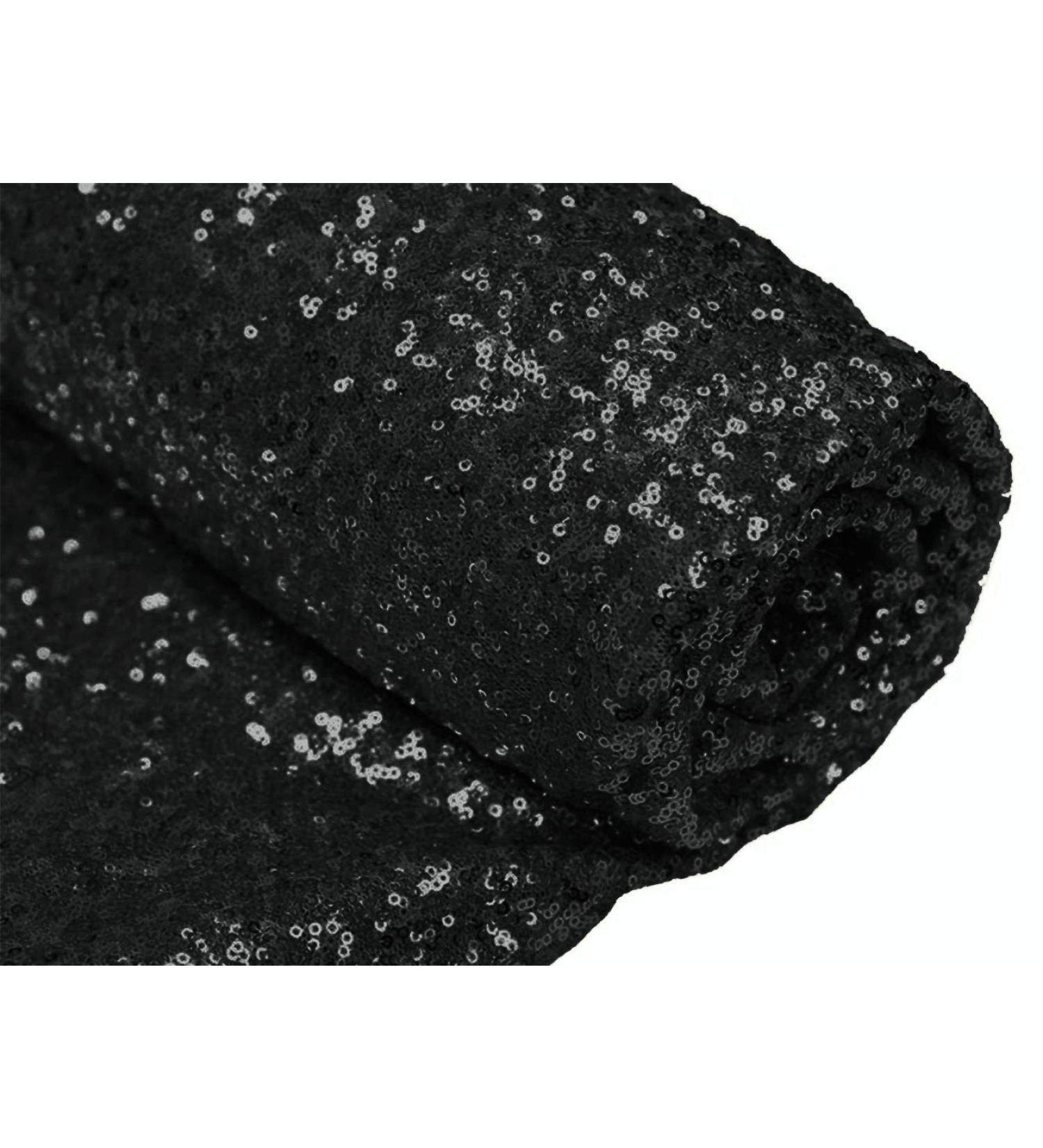3 Feet Sequin Fabric by The Yard - Xmas Decor Tablecloth Linen - 1 Yard Black - Buy Online on GoSupps.com
