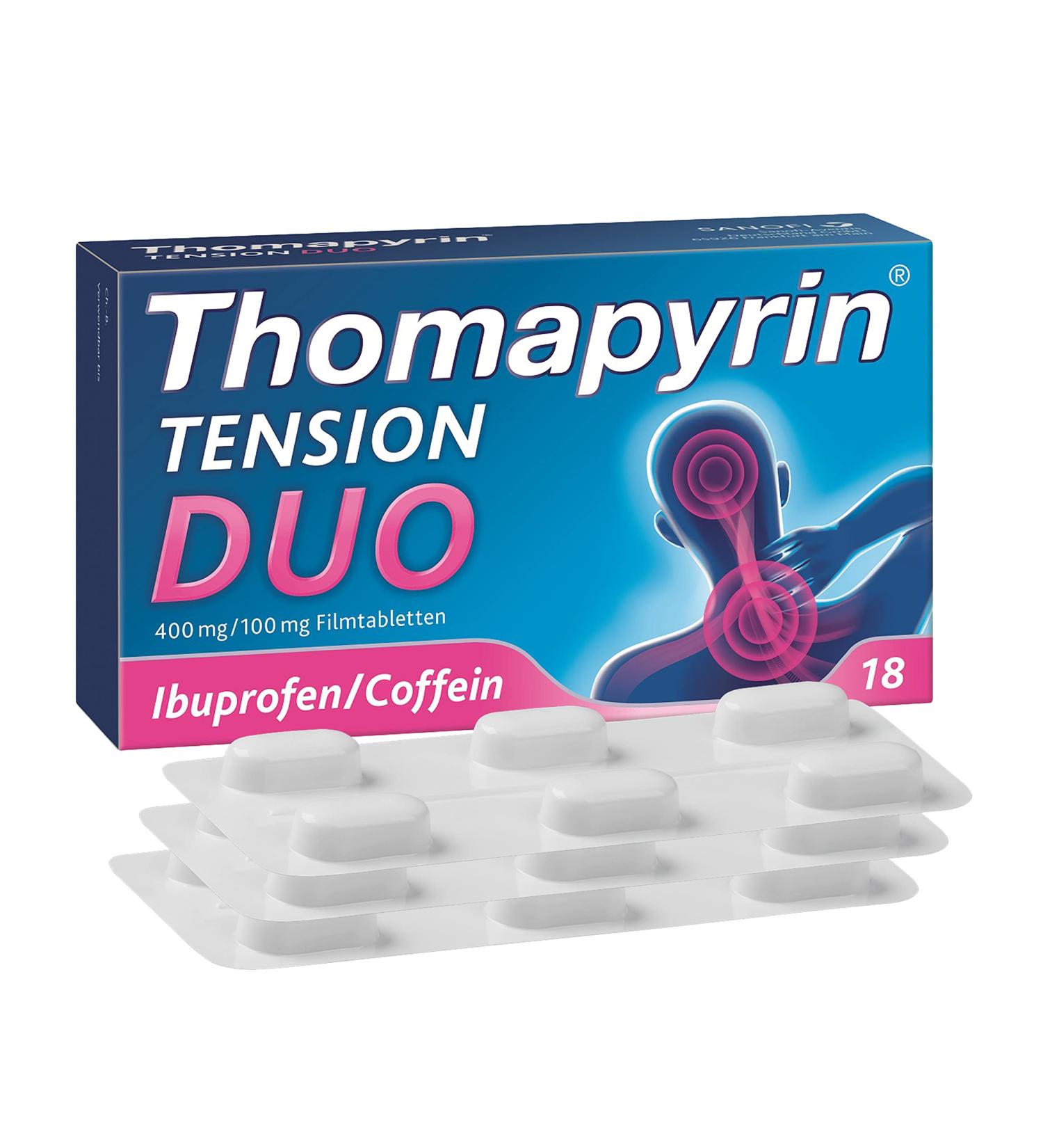 Thomapyrin TENSION DUO Film-Coated Tablets - Fast Relief for Severe Headaches - 18 Pieces - International Shipping Available - Buy Online on GoSupps.com