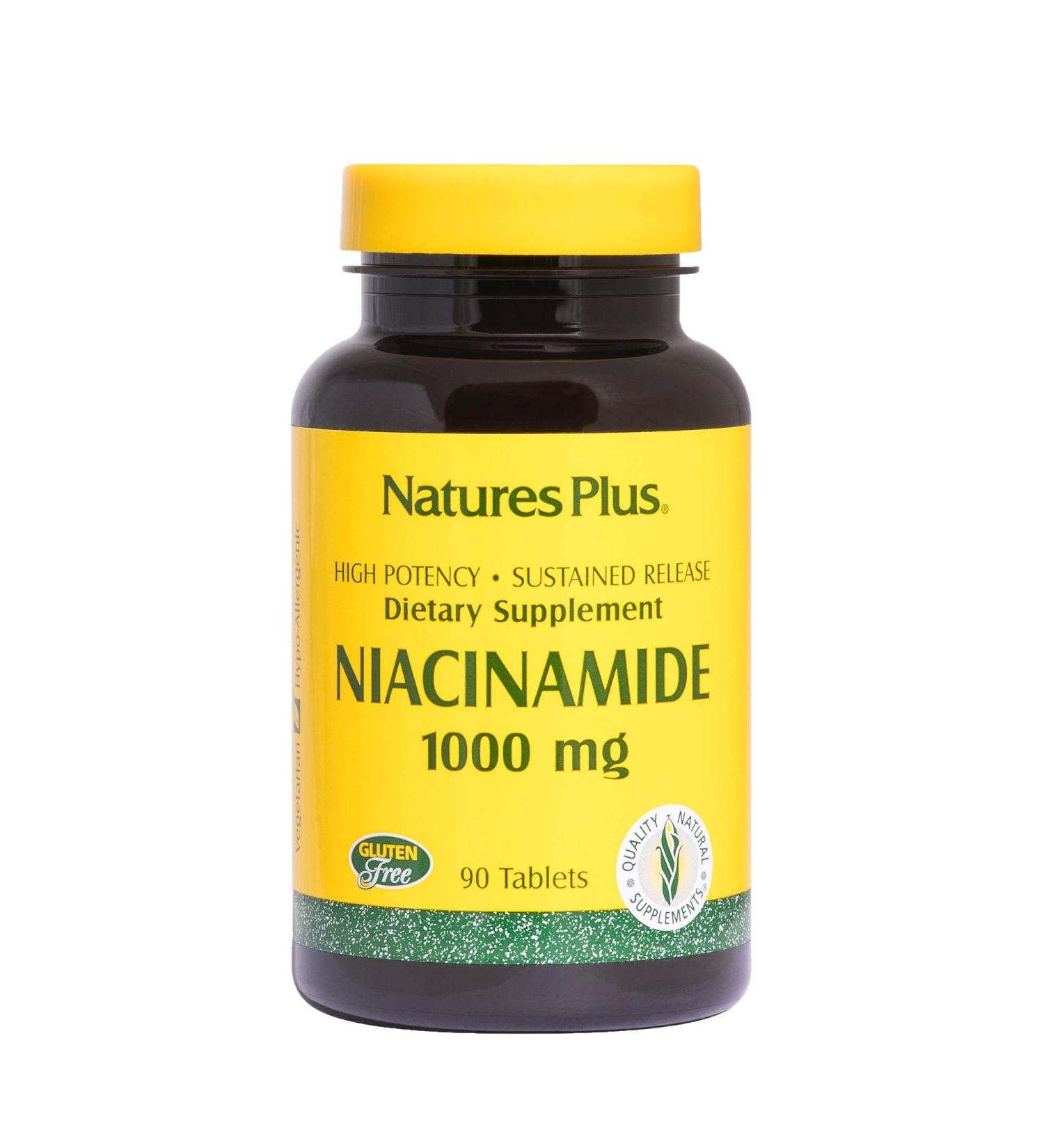 Nature's Plus Niacinamide 1000 mg - 90 Tablets for Skin Health & Energy - Buy Online on GoSupps.com