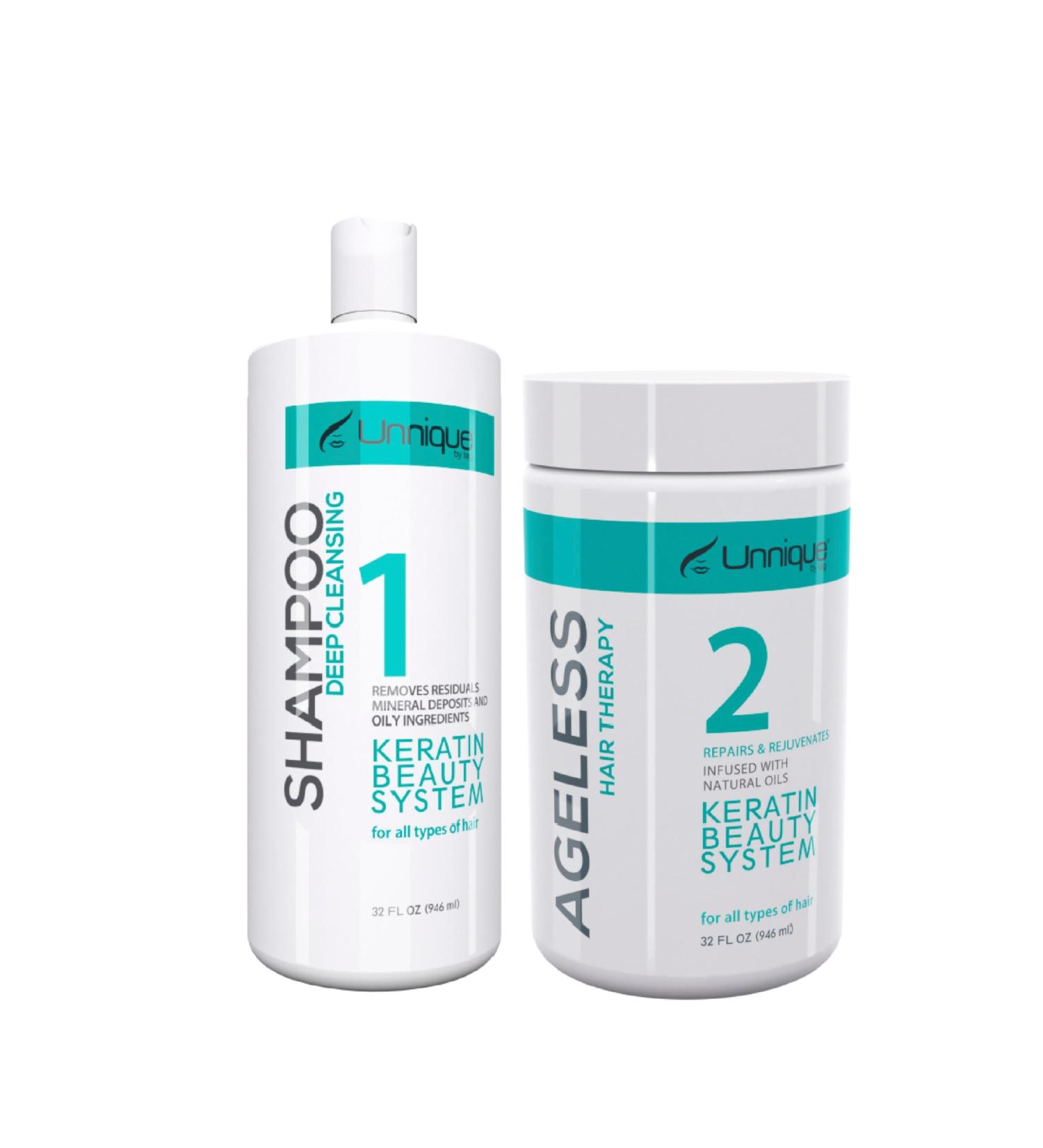 UNNIQUE Ageless Hair Therapy Kit 32oz - Avocado & Shea Butter - Formaldehyde-Free Treatment for All Hair Types - Repair Nourish & Shine - Buy Online on GoSupps.com