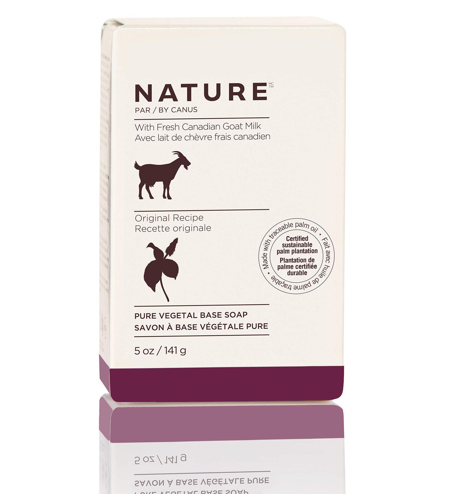 Nature by Canus Bar Soap with Fresh Canadian Goat Milk - 5 oz Pack of 1 - Vitamin A, B3, Potassium, Zinc & Selenium - Original White Goat's Milk - Model 9924 - Buy Online on GoSupps.com
