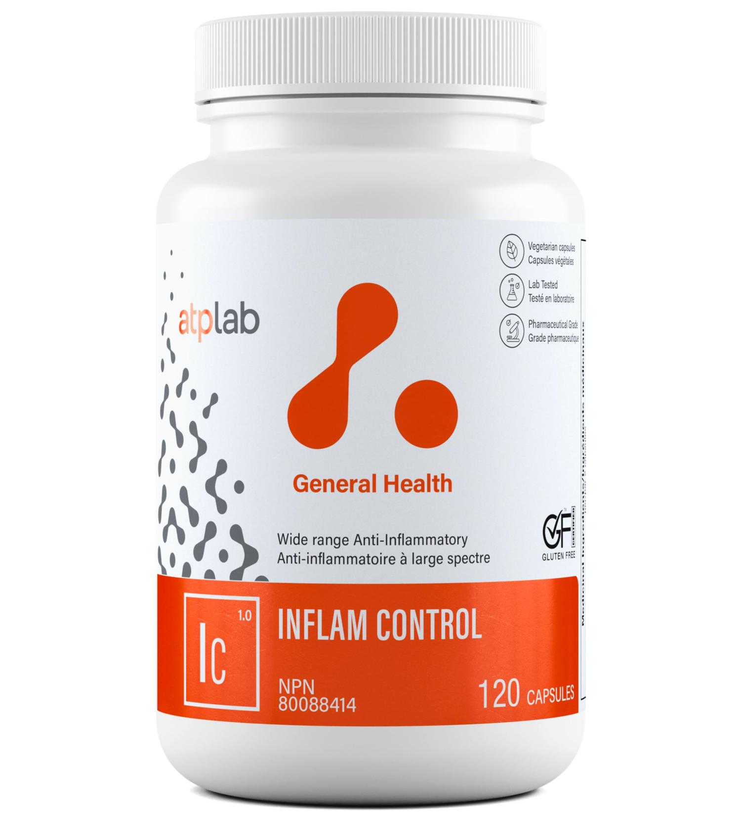 ATP LAB Inflam Control 120 Capsules - Joint & Muscle Support with Acumin Turmeric BroccoPhane Boswellia Serrapeptase Bromelain Quercetin - Enhanced Comfort & Mobility - Buy Online on GoSupps.com