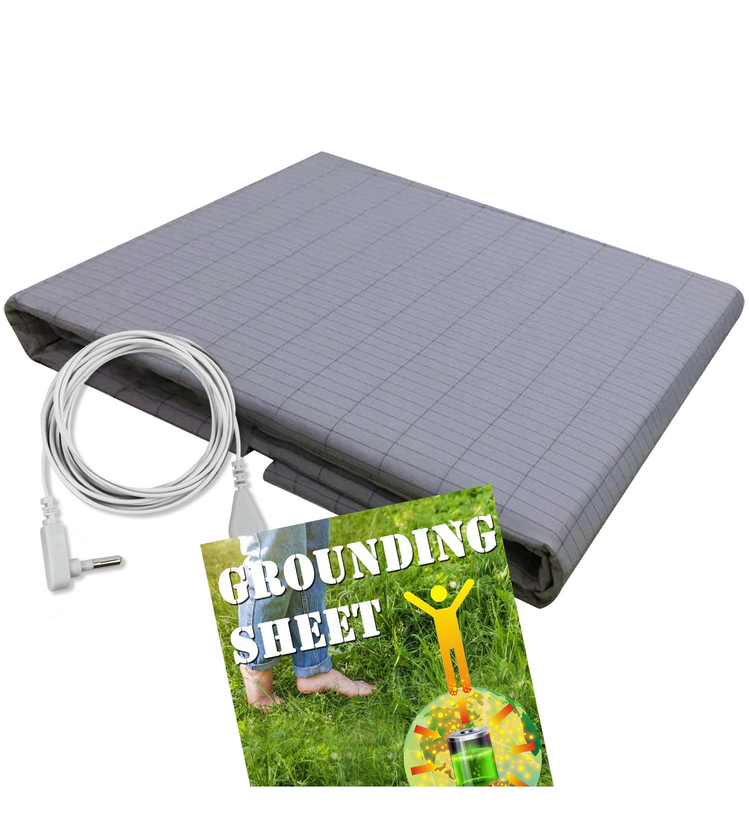 Newware Conductive Ground Film with Ground Cord - 5% Silver Fiber & Cotton for Better Sleep - 198x203 cm | Natural Health Solution (Gray 76x80 inch) - Buy Online on GoSupps.com