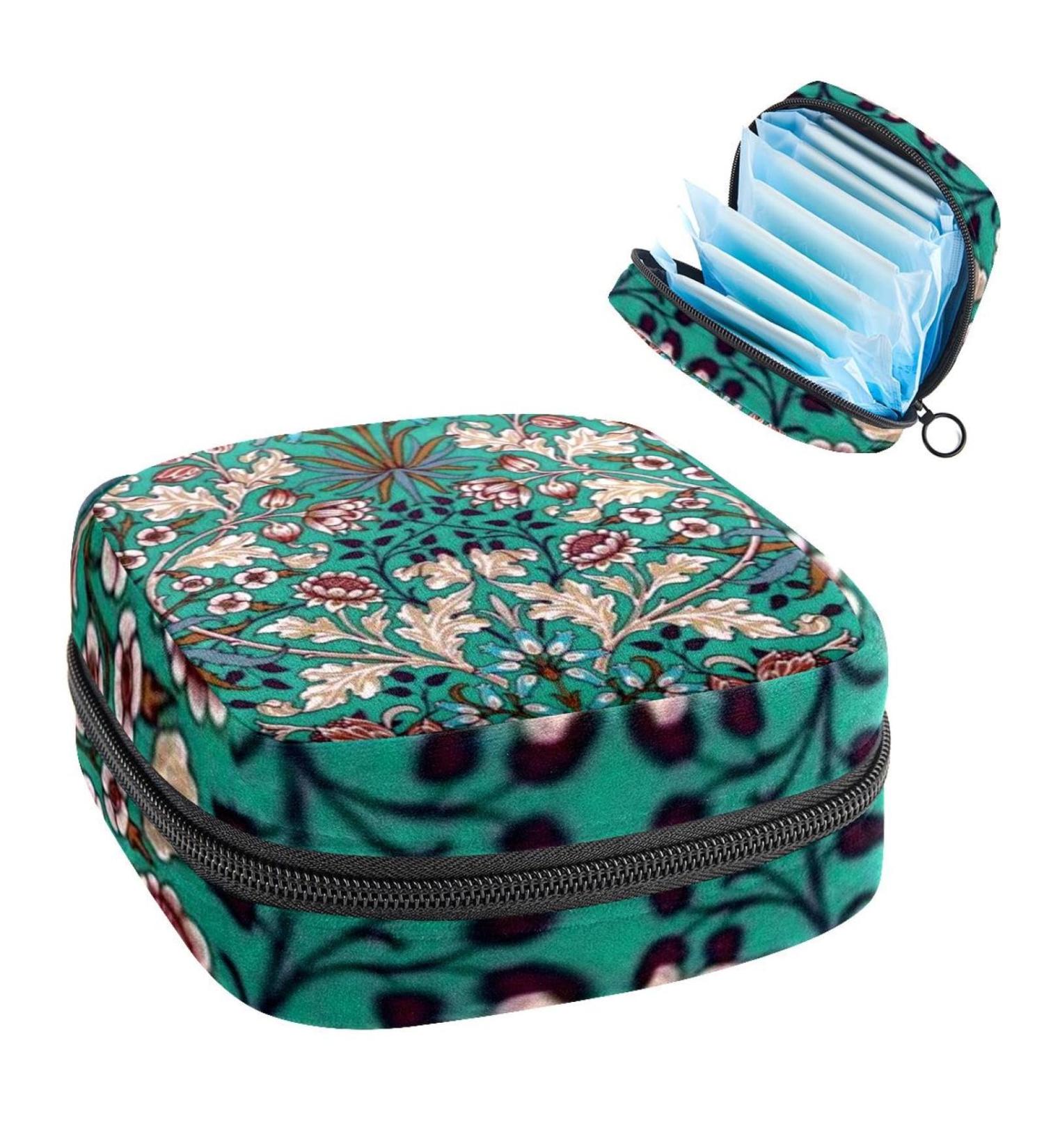 Vintage Flower Pattern Period Bag - Sanitary Napkin Storage & Travel Makeup Pouch Color5196 - Buy Online on GoSupps.com