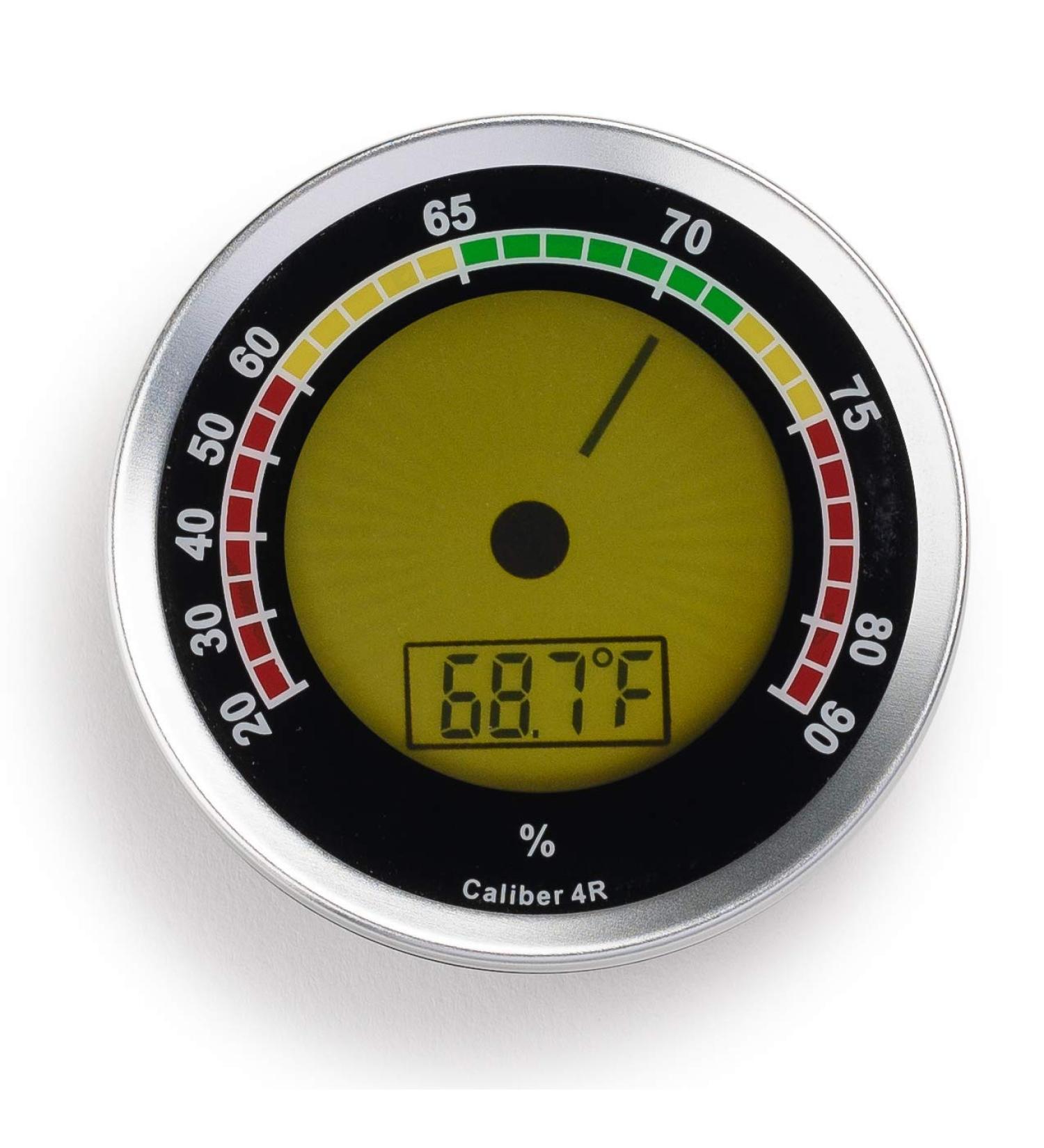 Caliber 4R Silver Digital/Analog Hygrometer by Western Humidor - Accurate Digital Precision with Analog Elegance - Buy Online on GoSupps.com