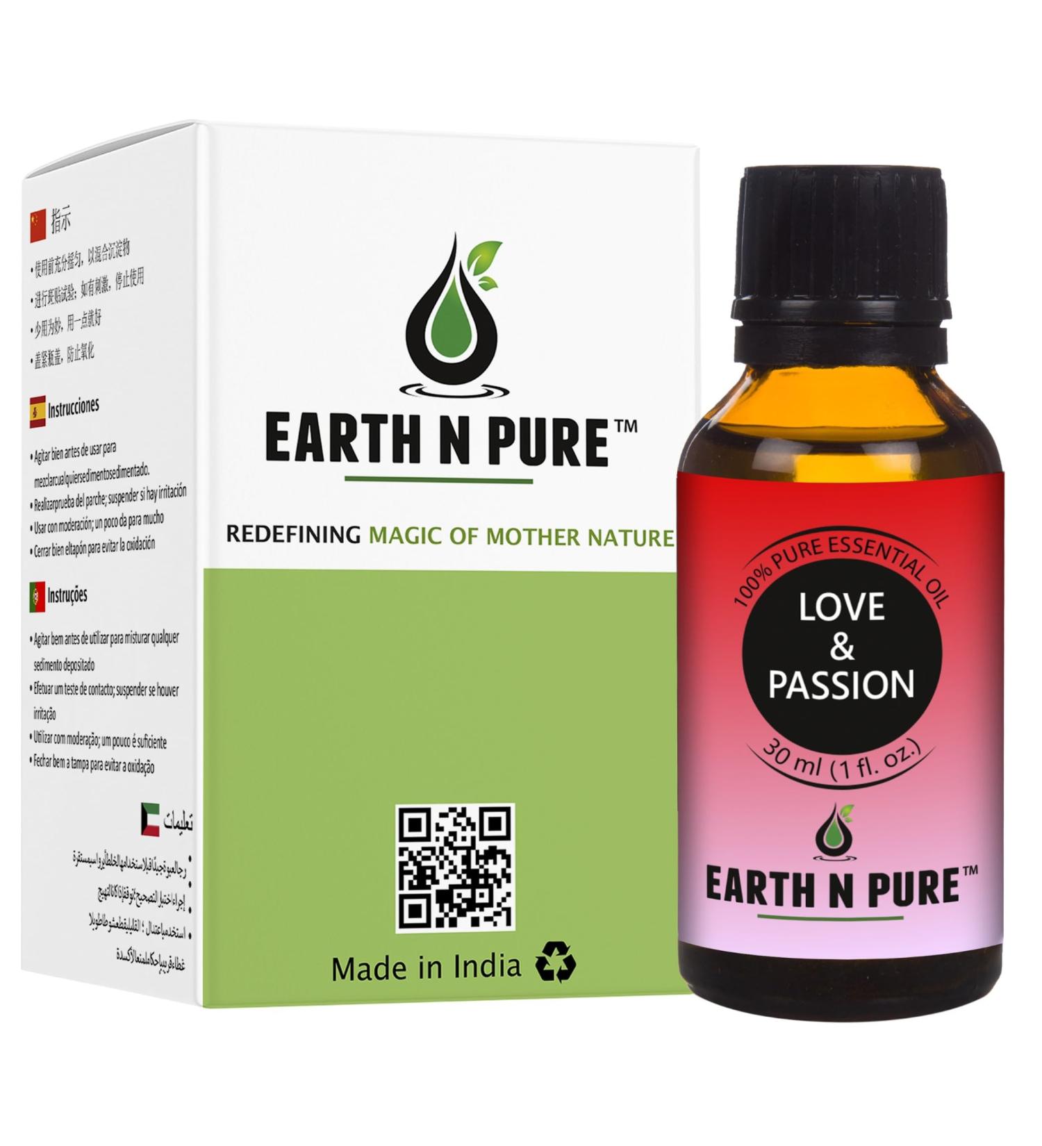 Earth N Pure Oil Blend for Love & Passion 30 ML Geranium Jasmine Sandalwood & Lavender 1.06 Fl Oz (Pack of 1) - Buy Online on GoSupps.com