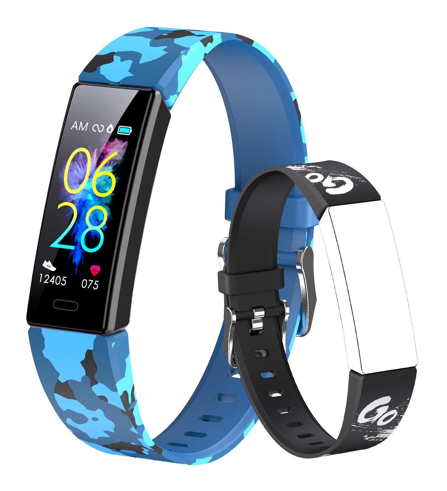 DWFIT Children's Fitness Tracker - IP68 Waterproof Activity Tracker for Boys & Girls Heart Rate Monitor Sleep Tracker 11 Sports Modes - Buy Online on GoSupps.com