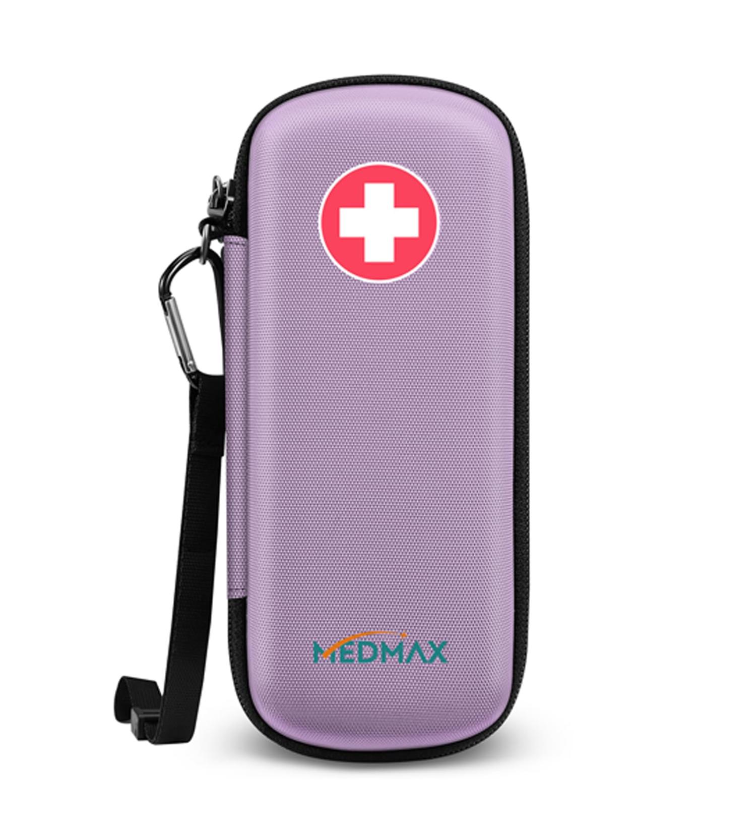 Medmax Epipen Medical Carrier Bag - Portable Shockproof Organizer for 2 EpiPens Inhalers & Allergy Essentials - Durable EVA Pocket for Travel - Buy Online on GoSupps.com
