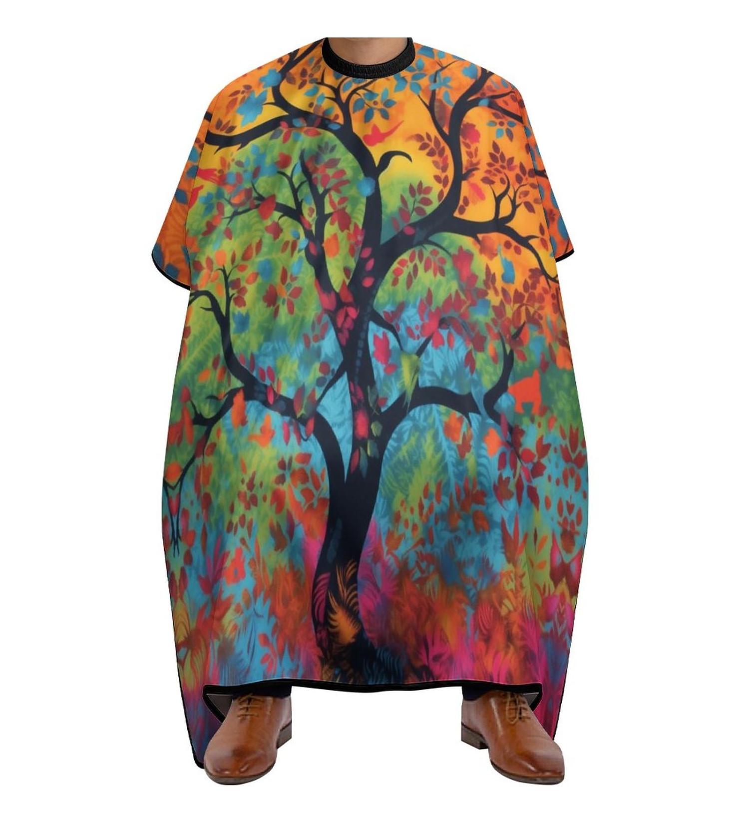 Tree of Life Indian Mandala Barber Cape - Bohemian Salon Apron Water Stain Resistant & Anti-Static Hair Cutting Cape 56.7x66.9 in - International Shipping - Buy Online on GoSupps.com
