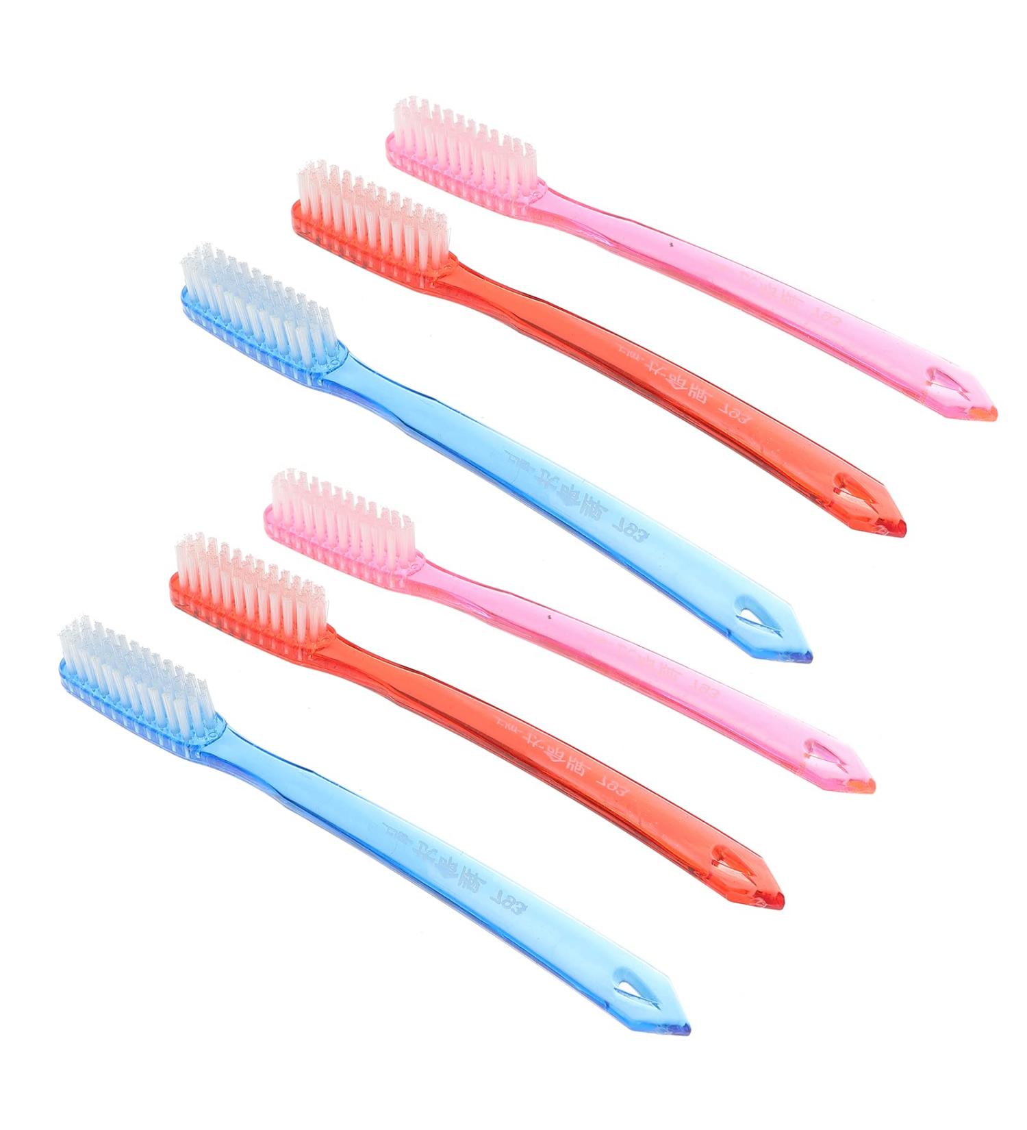 6pcs Premium Manual Hard Bristles Toothbrush for Adult Teeth Stain Cleaning - SUPVOX - Buy Online on GoSupps.com
