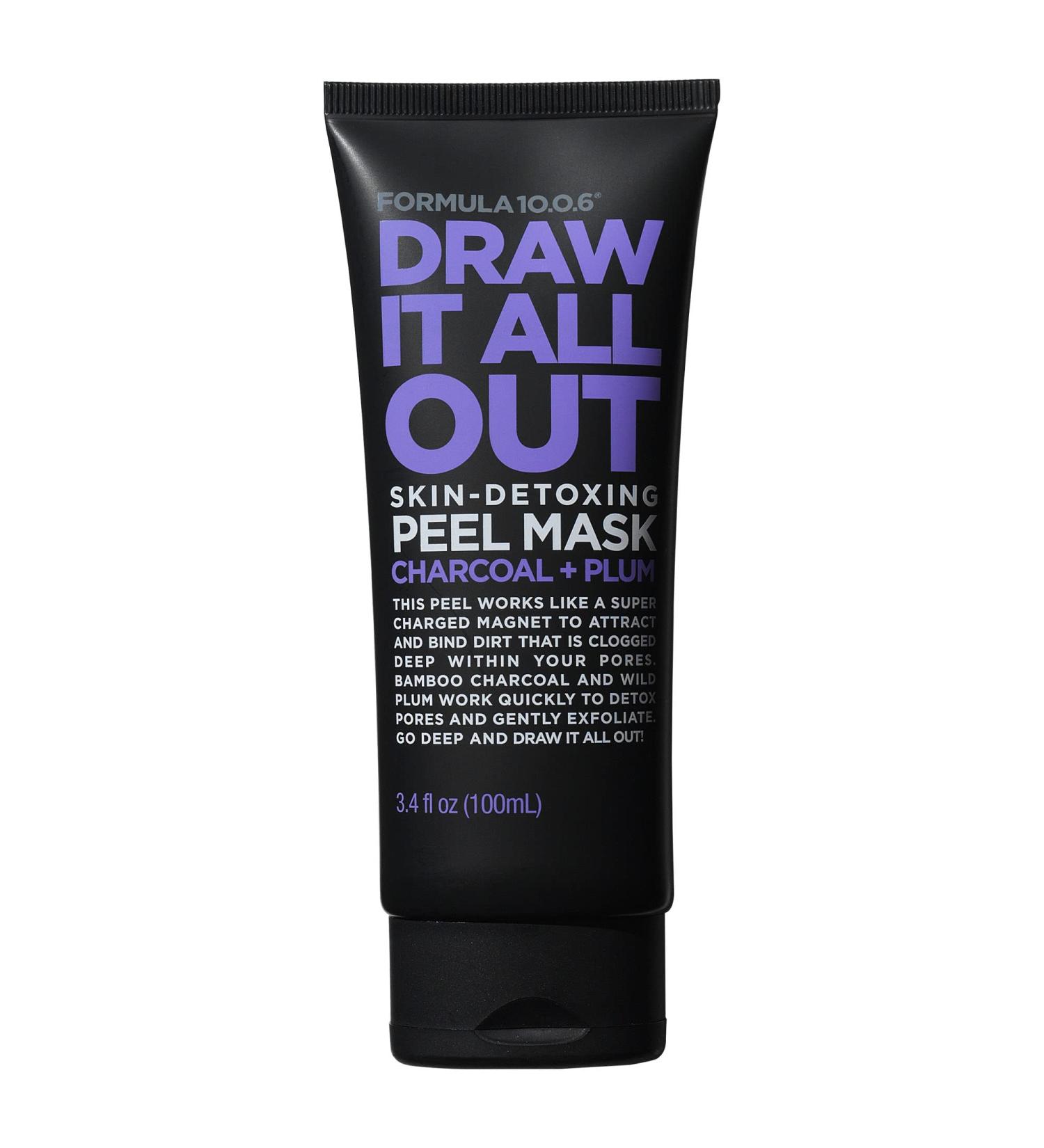 Formula 10.0.6 Draw It All Out Charcoal + Plum Peel Mask - Skin Detox 3.4 fl oz - Buy Online on GoSupps.com