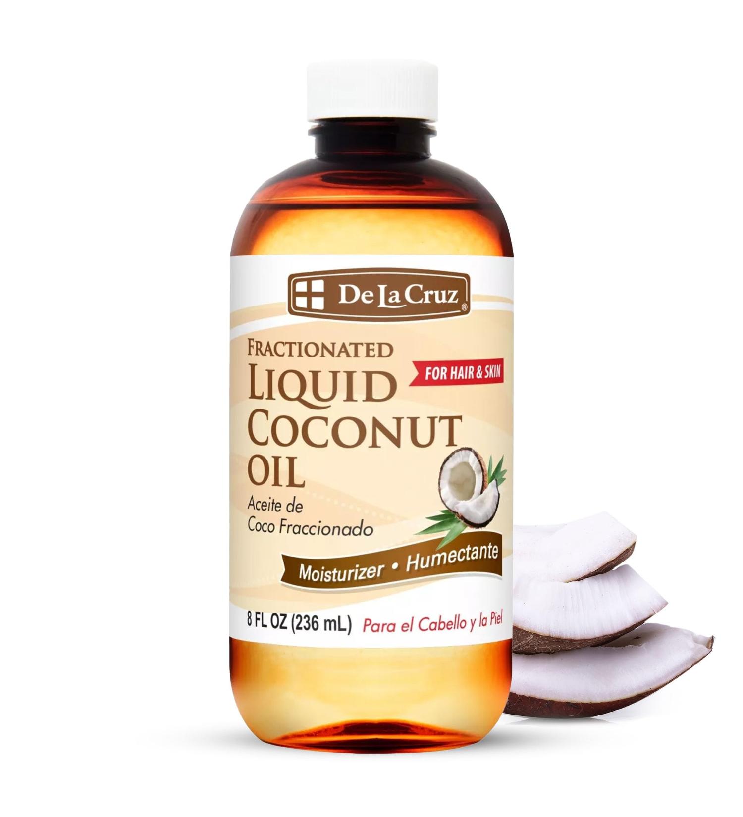De La Cruz Fractionated Liquid Coconut Oil - Liquid Coconut Oil for Skin and Hair - Natural Moisturizer for Skin and Hair - 8 FL OZ 8 Fl Oz (Pack of 1) - Buy Online on GoSupps.com