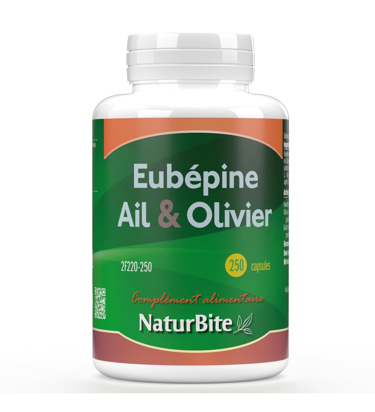 Eub pine Ail & Olive 500mg 250 perles. NaturBite 250 unit (Lot de 1) - Buy Online on GoSupps.com