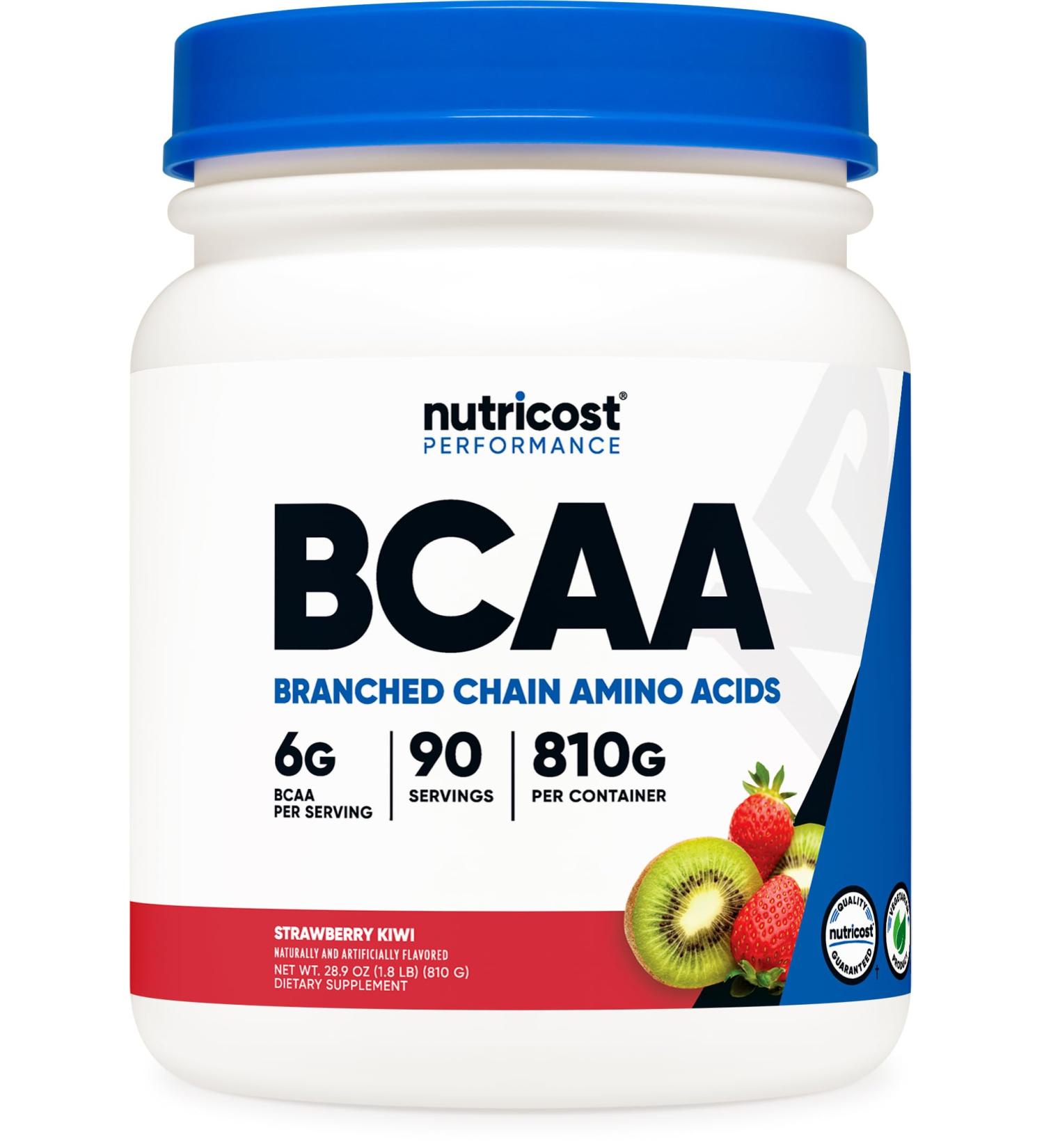 Buy Nutricost BCAA Powder - Strawberry Kiwi Flavor | 90 Servings | Optimal 2:1:1 Ratio for Muscle Recovery & Performance - International Shipping Available - Buy Online on GoSupps.com