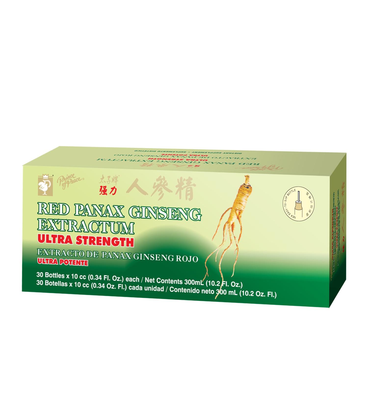 Ultra Strength Red Panax Ginseng Extract - Prince of Peace 30 btl 10cc each Pack of 3