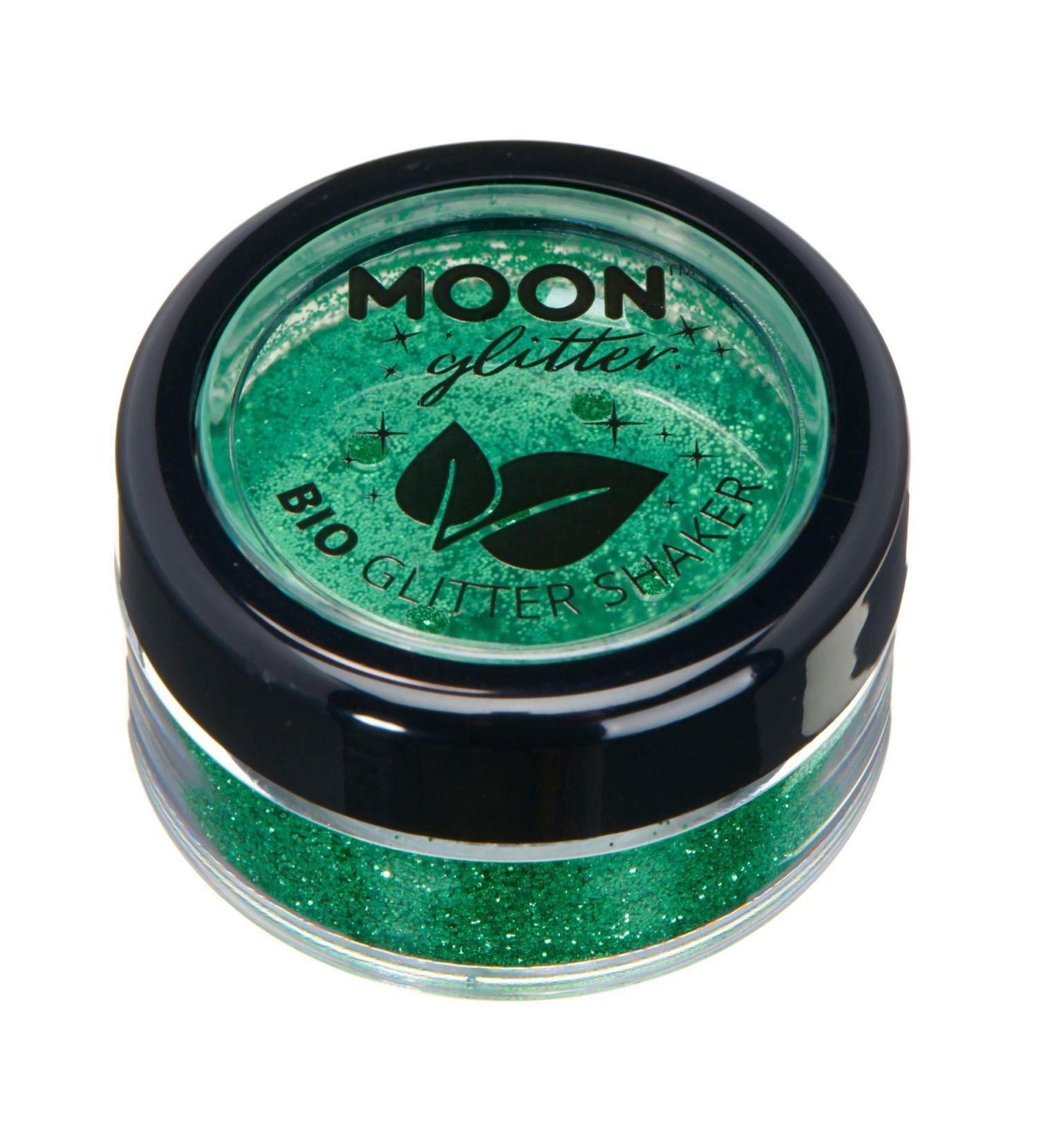 Biodegradable Green Eco Glitter Shaker by Moon Glitter - 5g | Eco-Friendly Festival Makeup for Face, Body, Nails, Hair, Lips - Buy Online on GoSupps.com