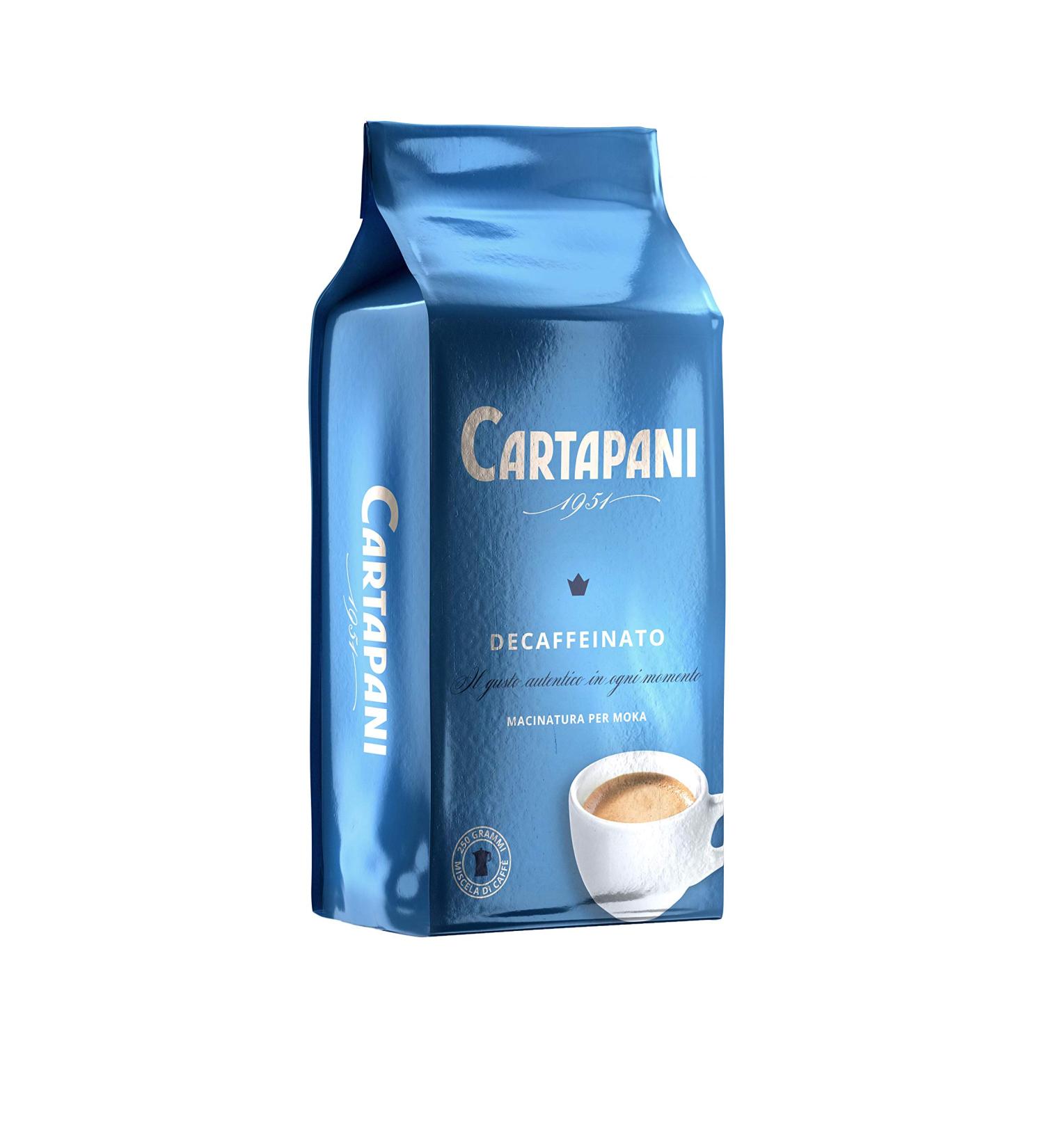 Caf Cartapani 1951 | Decaffeinated ground coffee | Creamy and velvety coffee | for mocha | 250g - Buy Online on GoSupps.com