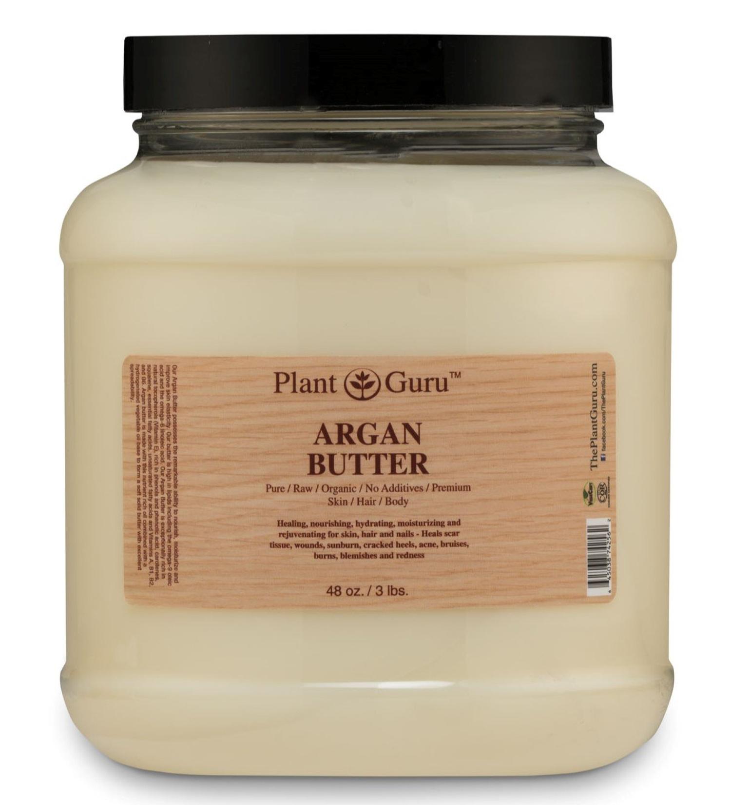Argan Butter 3 lb. 100% Pure Raw Fresh Natural Cold Pressed. Skin Body and Hair Moisturizer DIY Creams Balms Lotions Soaps. 48 Ounce (Pack of 1)