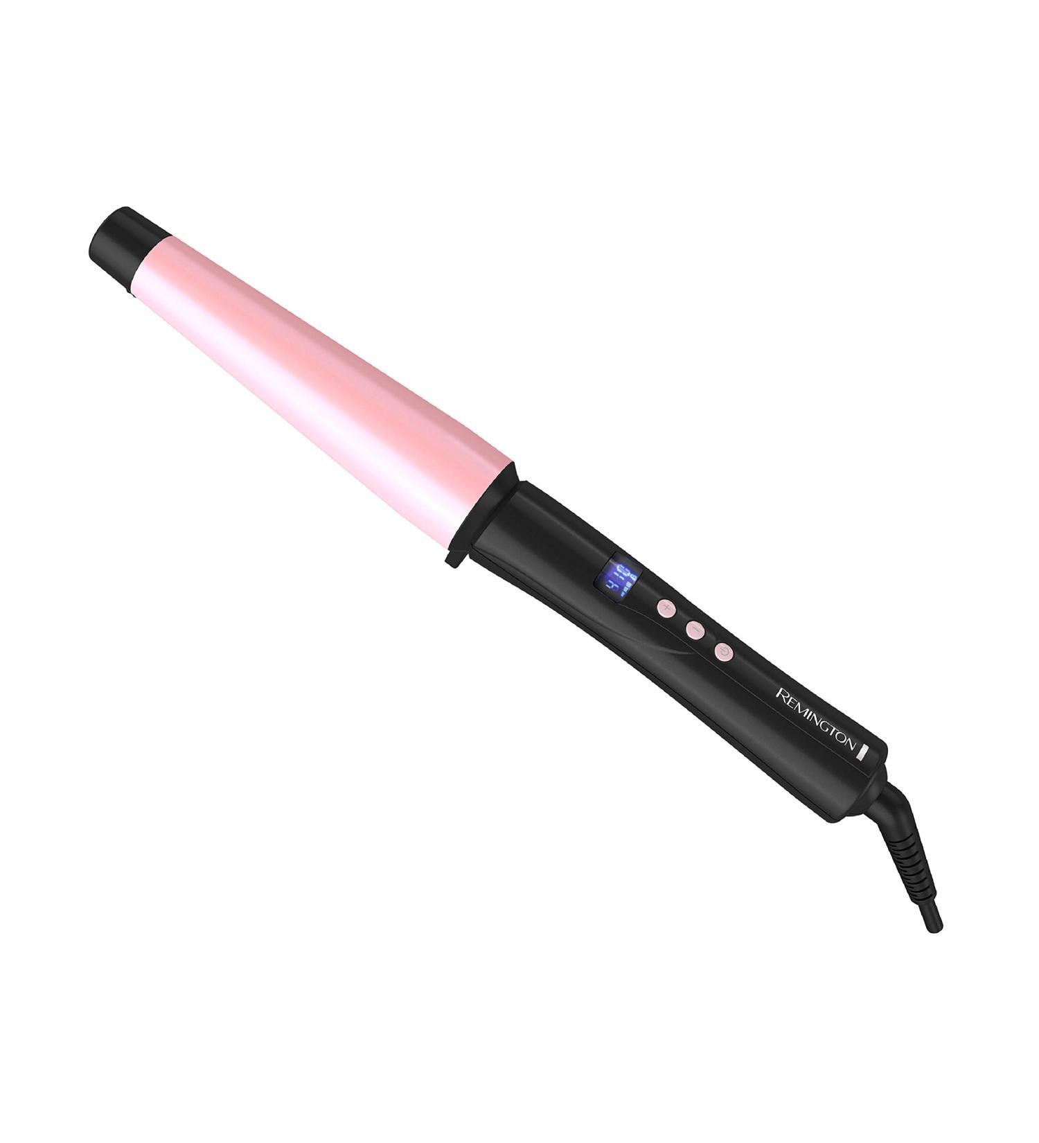 Remington CI9538 Pro 1-1.5" Pearl Ceramic Curling Wand | Digital Controls & 10 Heat Settings | Black/Pink - Shop Internationally - Buy Online on GoSupps.com