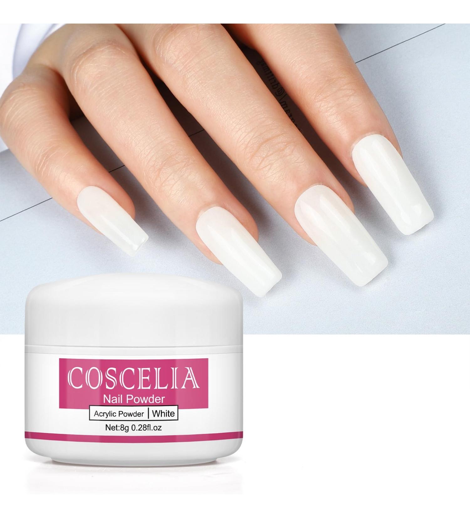 COSCELIA 3D Nail Extensions Powder - White 8g No Lamp Required | Shop Now for International Shipping - Buy Online on GoSupps.com